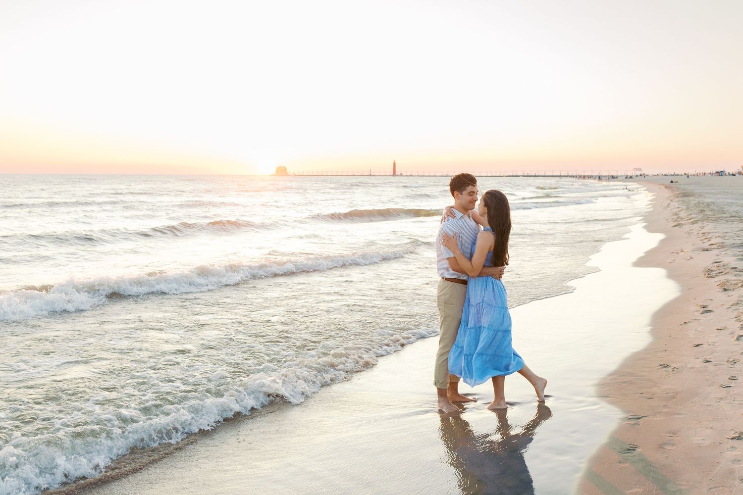 Grand Haven Michigan Beach Photography Family senior engagement photography on Lake Michigan. Grand Haven Michigan Photographer Inspiration