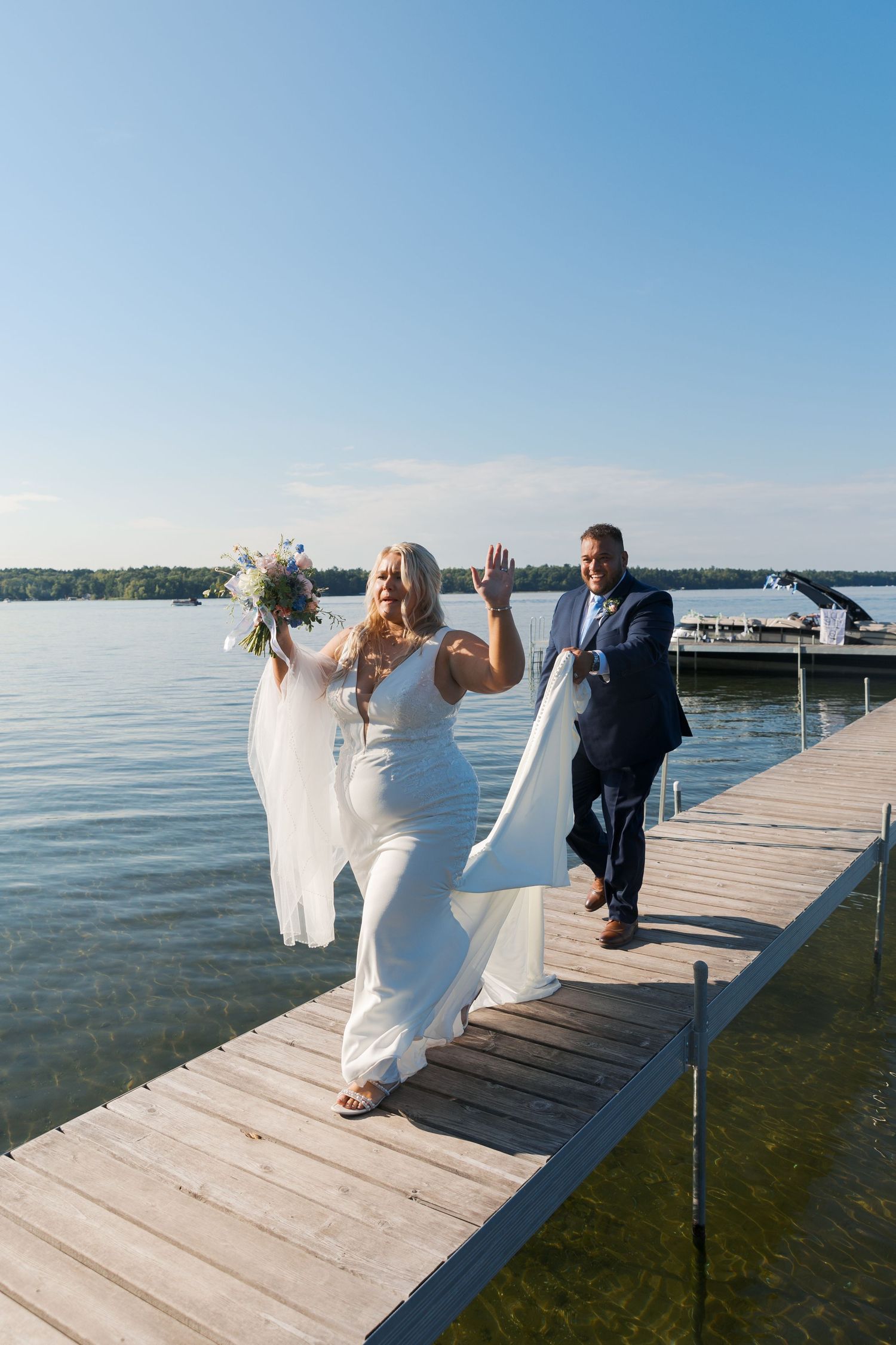 Summer Camp Themed Wedding Photography at Camp Lincoln Camp Lake Hubert in Nisswa Minnesota. Lakeside woodland wedding pictures Up North
