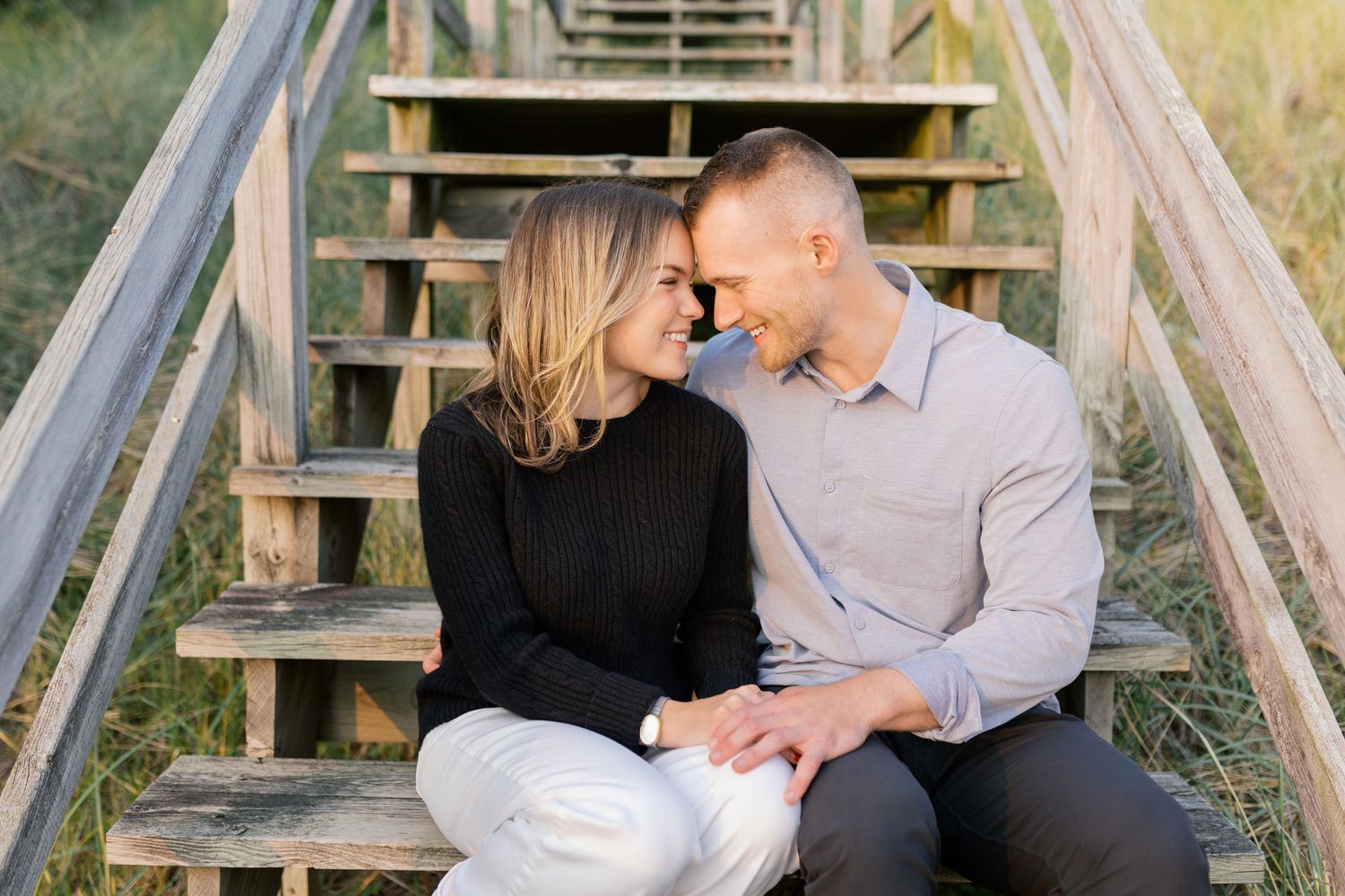 Grand Haven Michigan Coastal Beach Town Engagement Couples Pictures Lake Michigan Photographer, Summertime Romance, Lakeside Engagement Pics