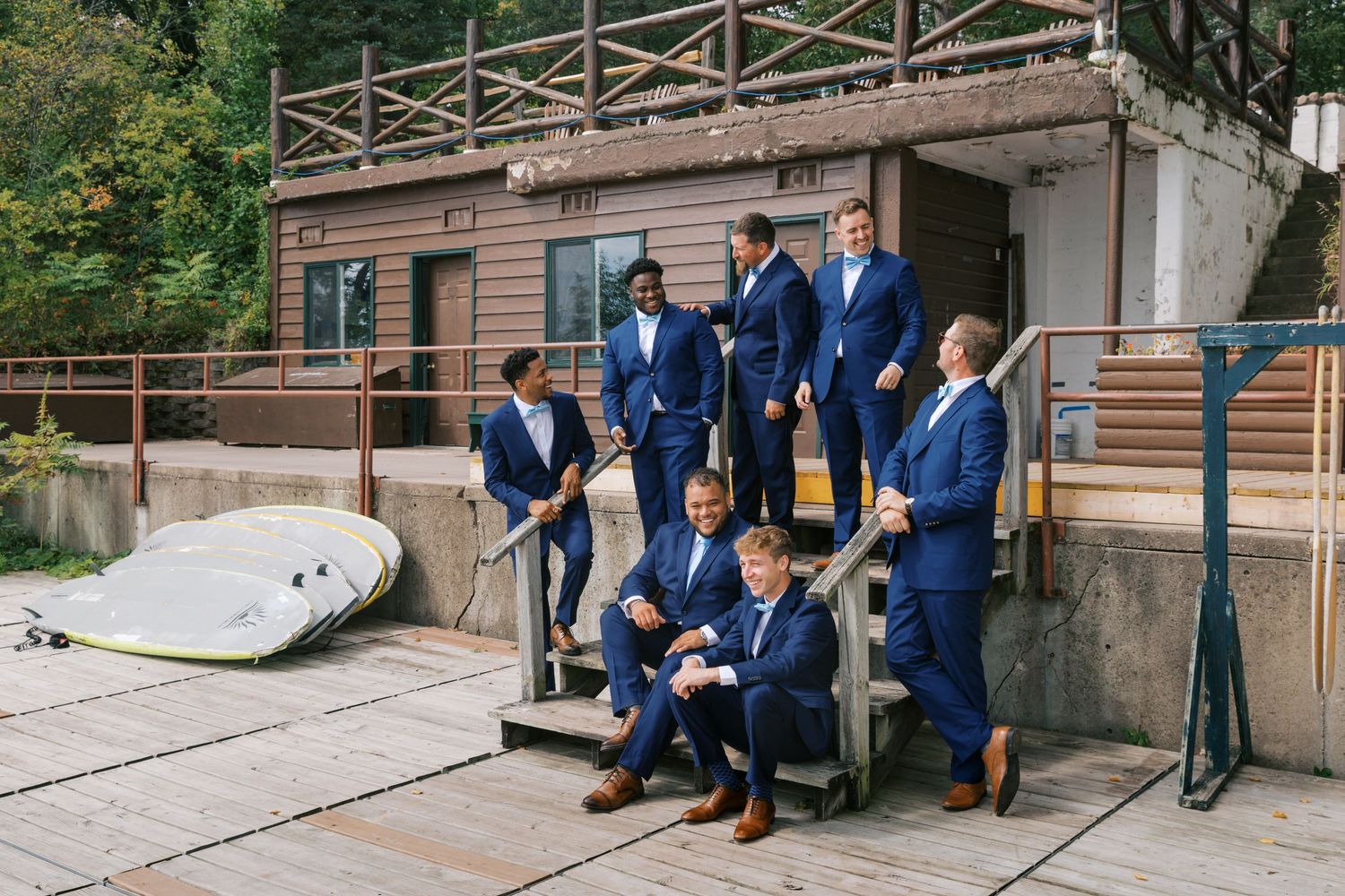 Summer Camp Themed Wedding Photography at Camp Lincoln Camp Lake Hubert in Nisswa Minnesota. Lakeside woodland wedding pictures Up North