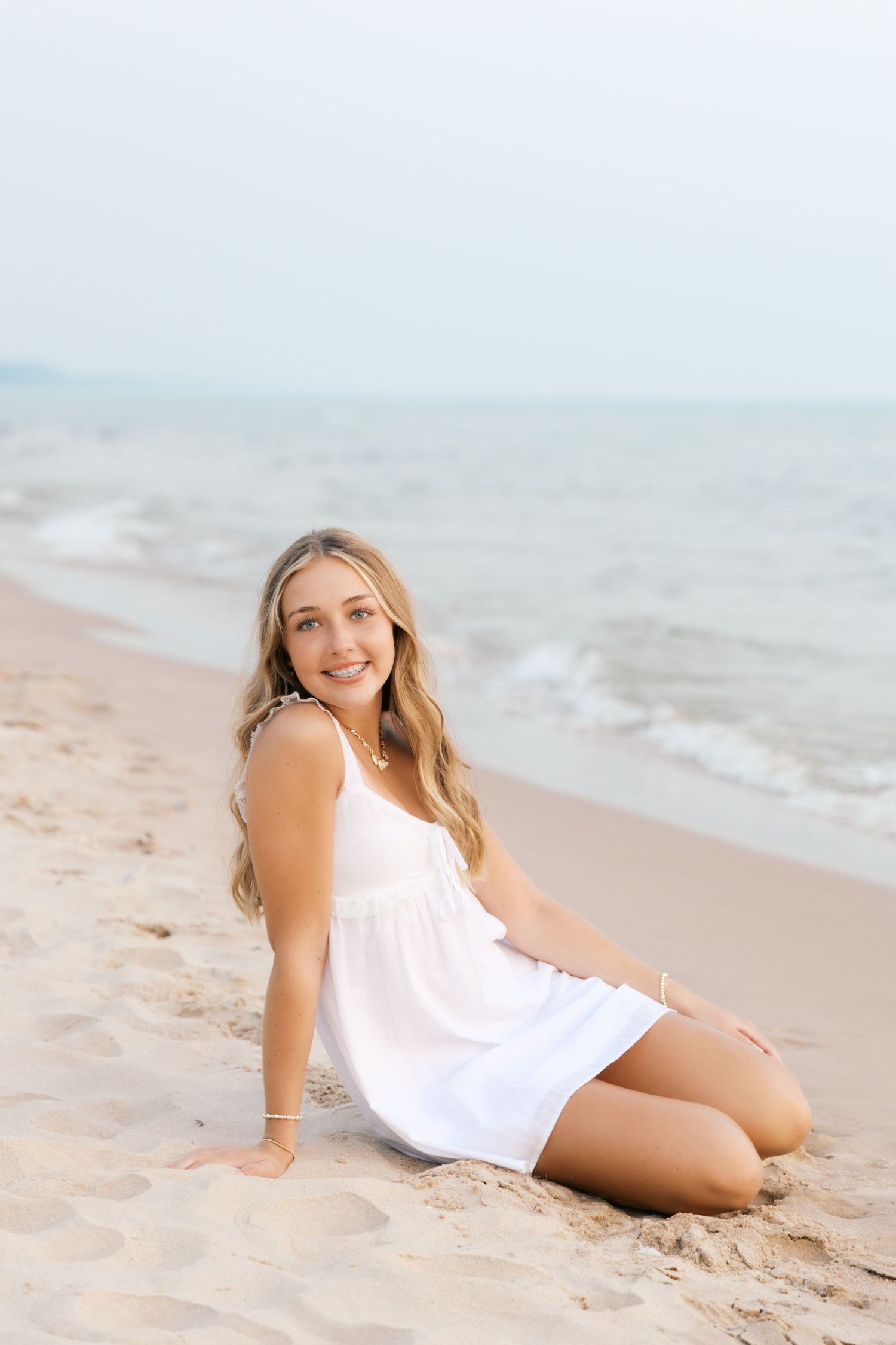 Grand Haven West Michigan Lakeshore Beach Grass Sand Dunes Boardwalk Senior Pictures Portrait Photographer. Summer at Sunset Golden Hour