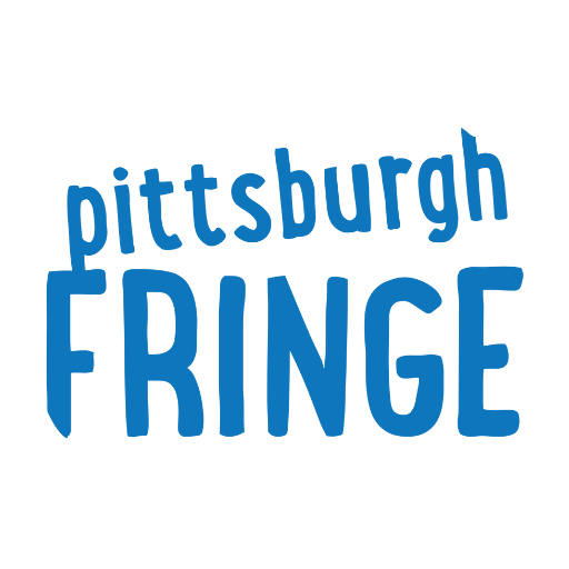 Blue text logo design for Pittsburgh Fringe Festival.