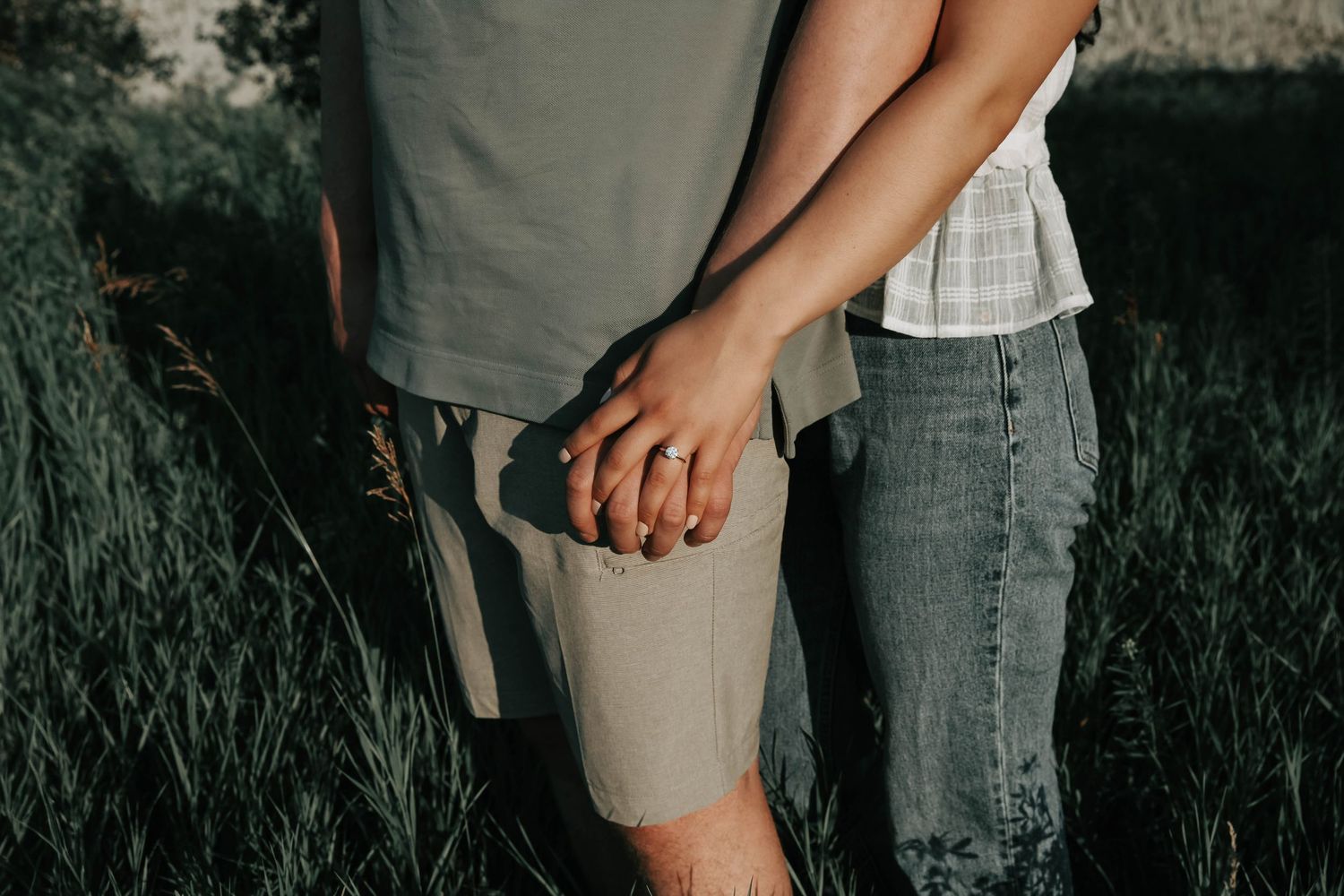 wedding and engagement photographers in lethbridge alberta - couples engagement session shot in west lethbridge at popson park alberta