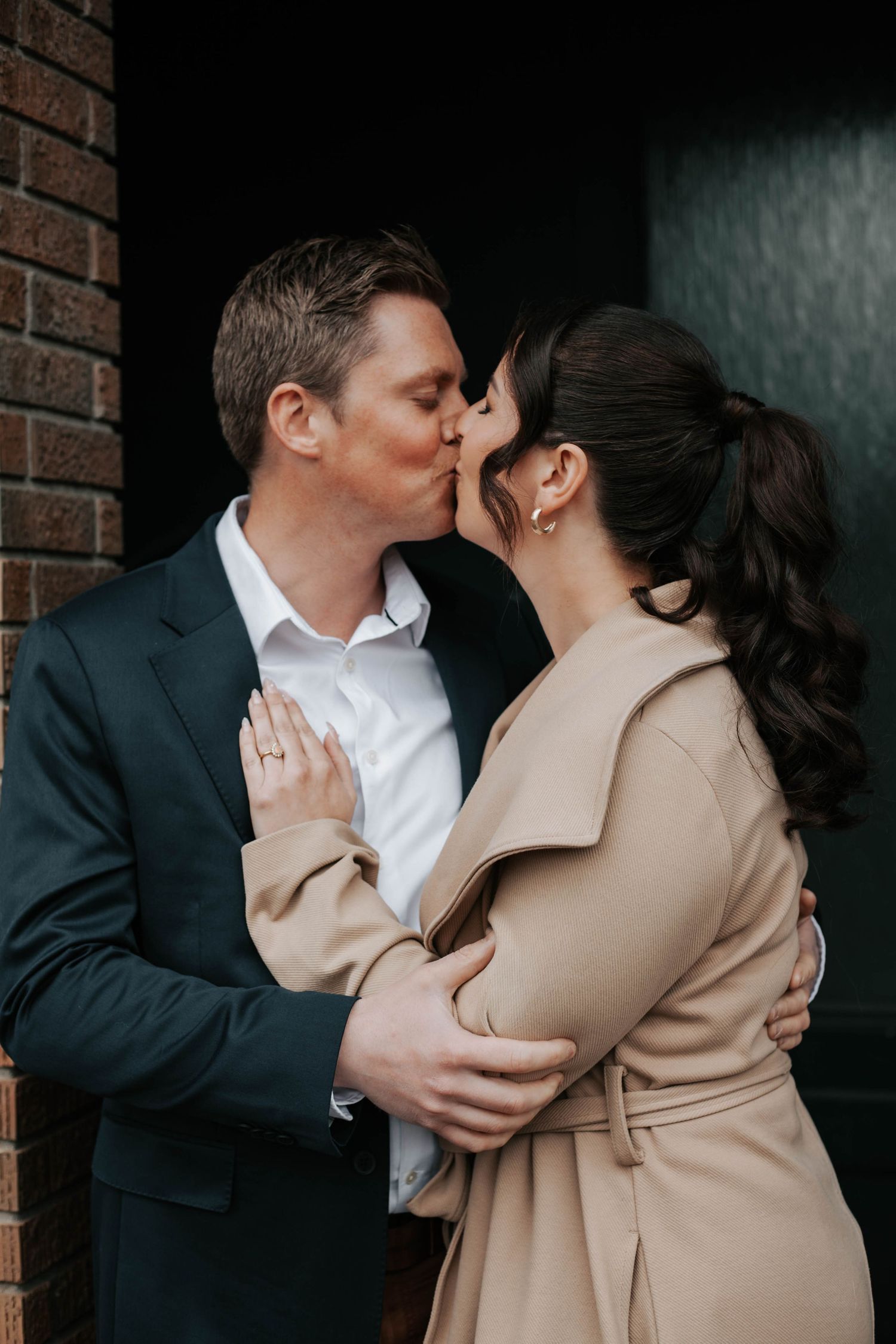 downtown lethbridge couples engagement session pictures