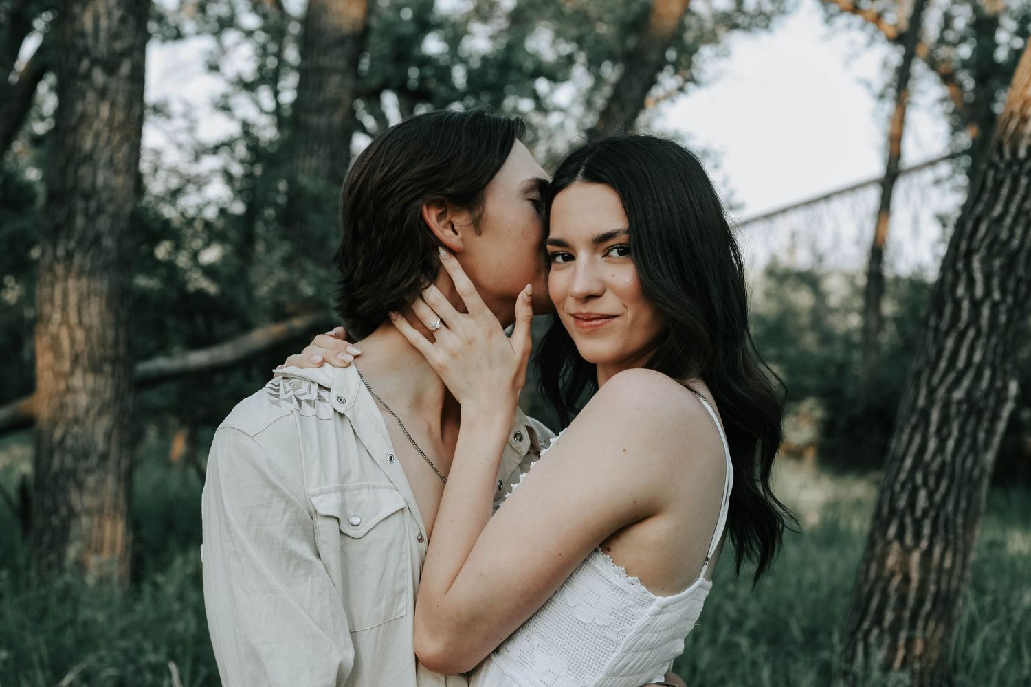 an engaged couple getting engagement photos in lethbridge alberta with engagement and wedding photographer allie cooke photography