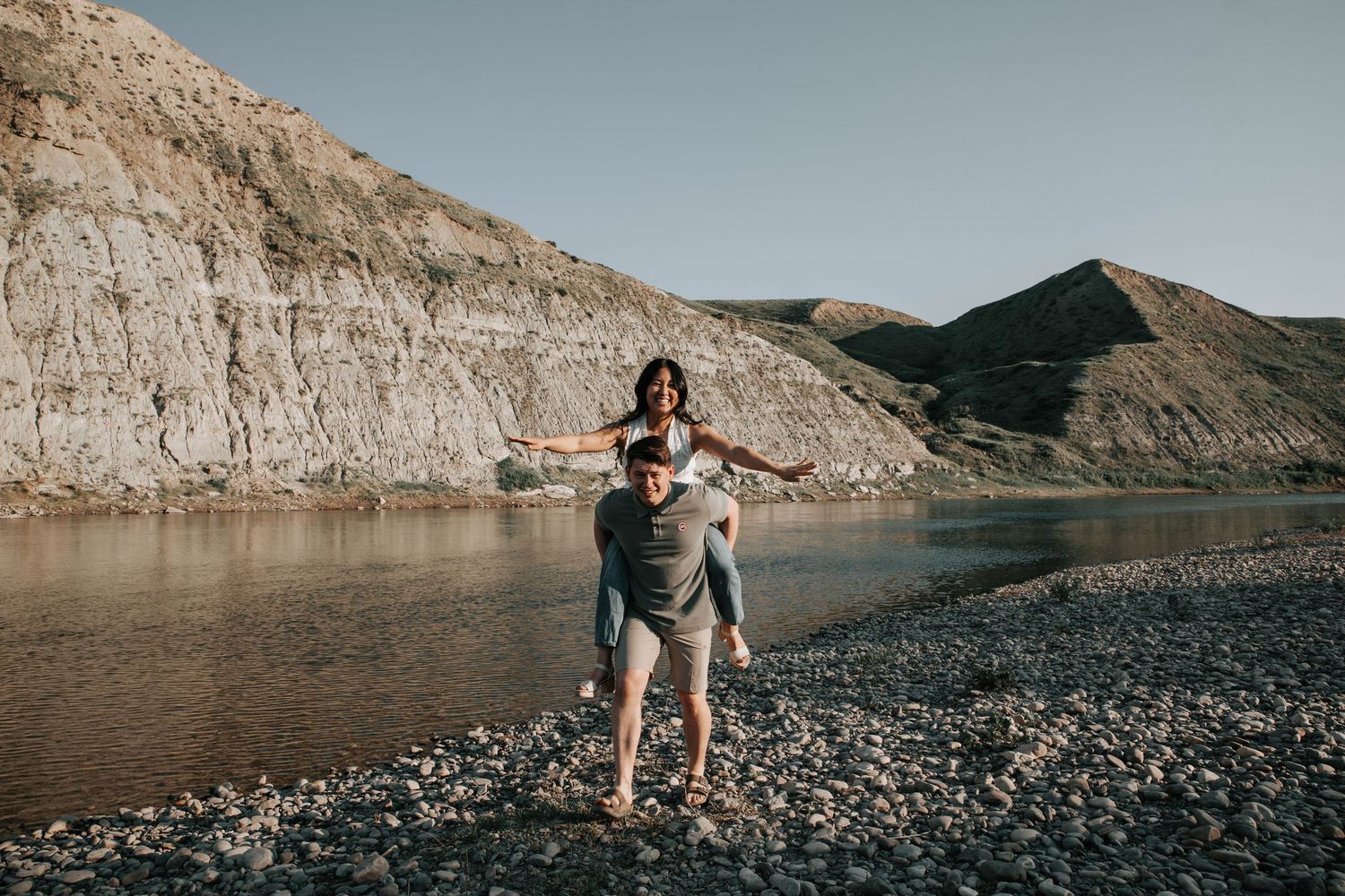 wedding and engagement photographers in lethbridge alberta - couples engagement session shot in west lethbridge at popson park alberta