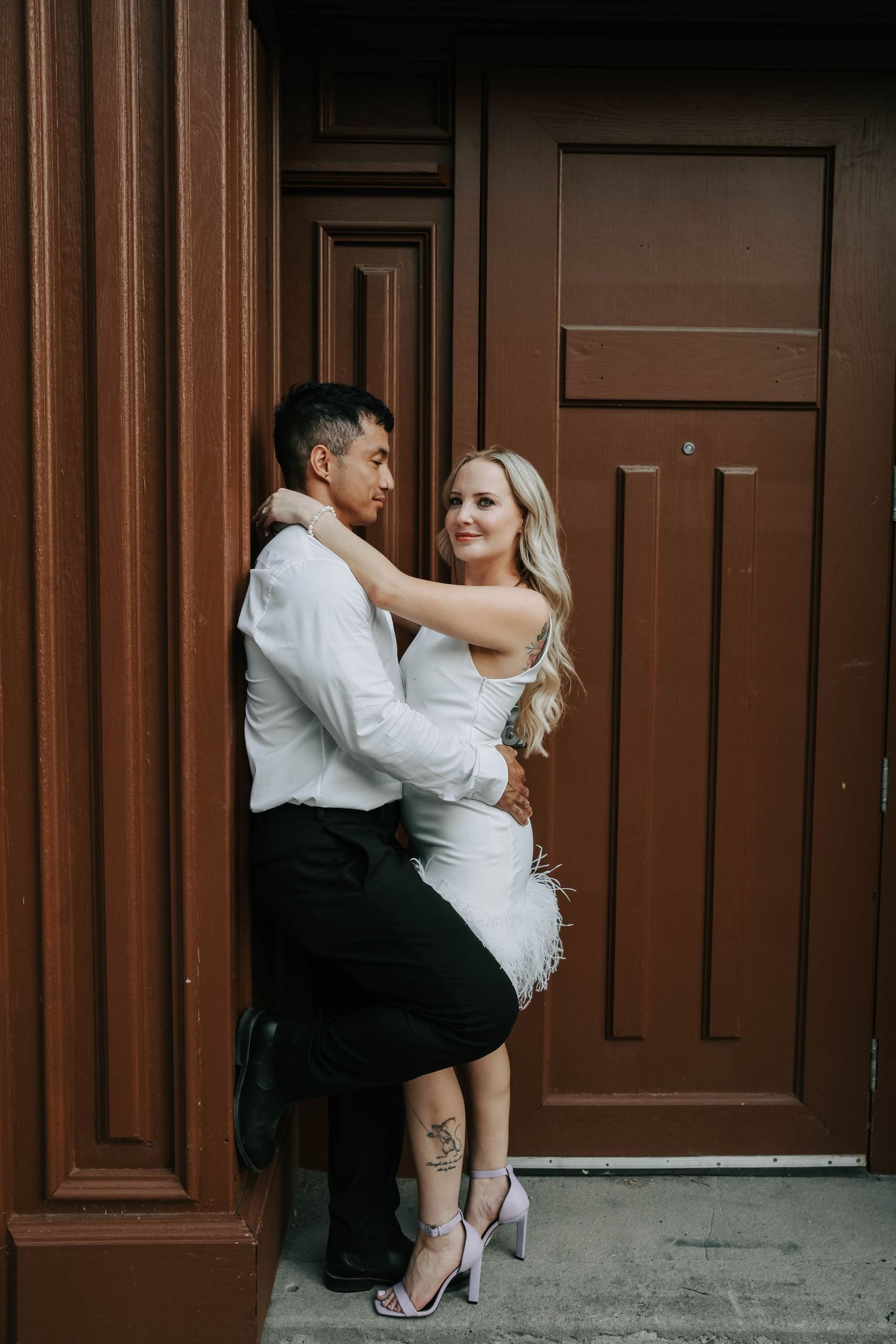 downtown lethbridge engagement session