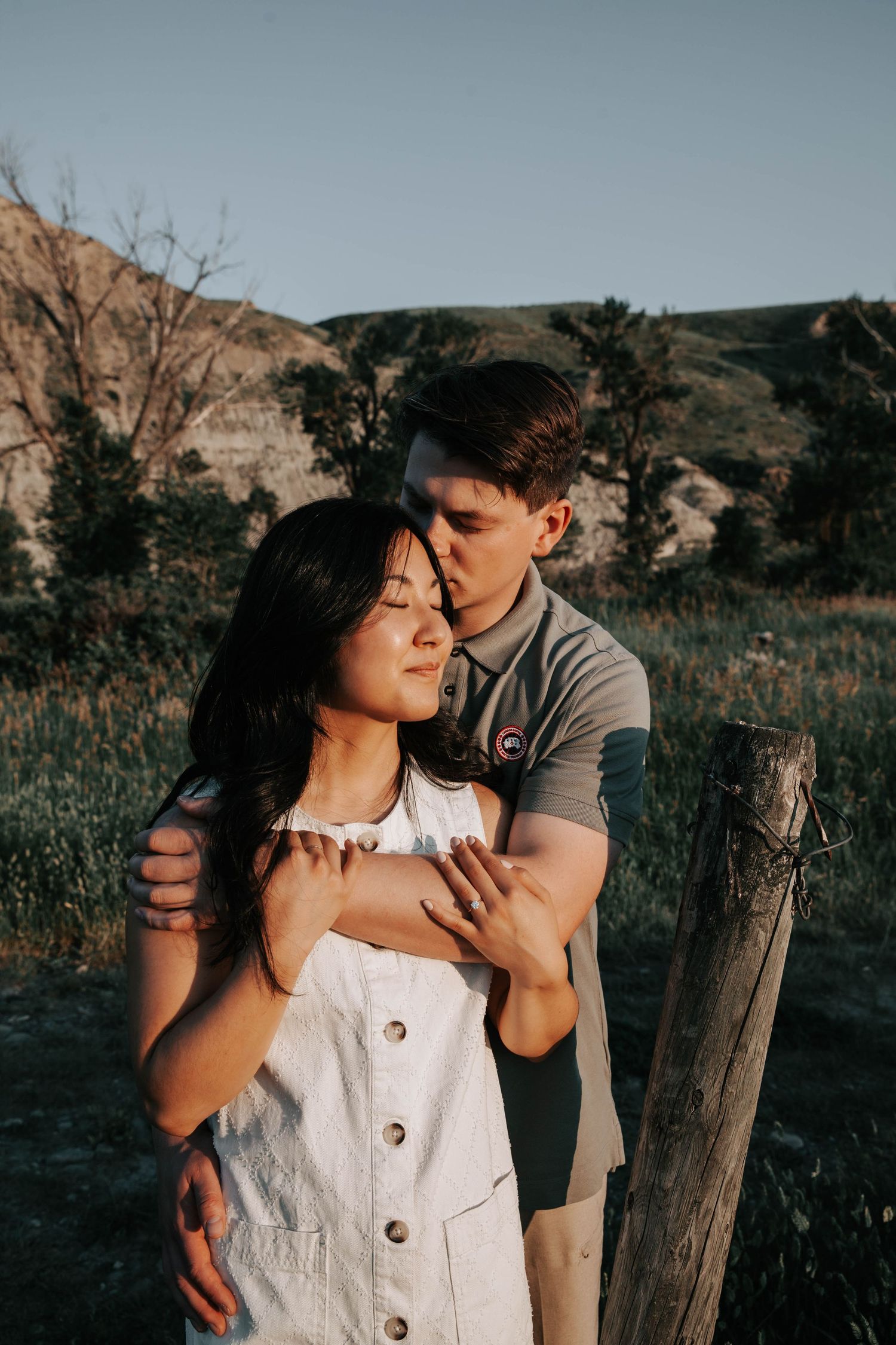 wedding and engagement photographers in lethbridge alberta - couples engagement session shot in west lethbridge at popson park alberta