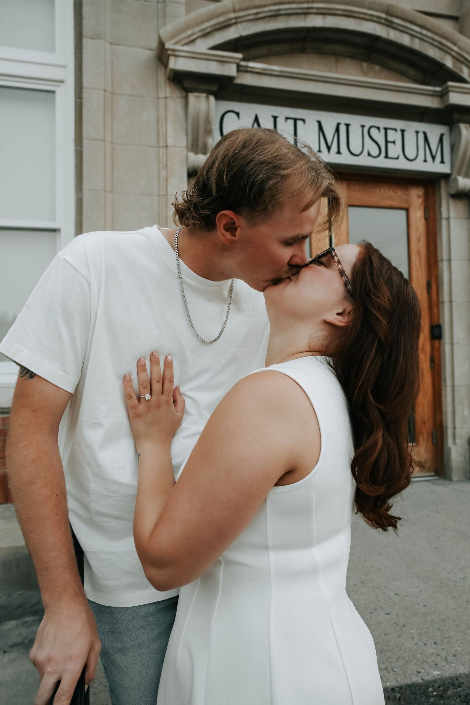 couples engagement session at the galt museum in lethbridge alberta