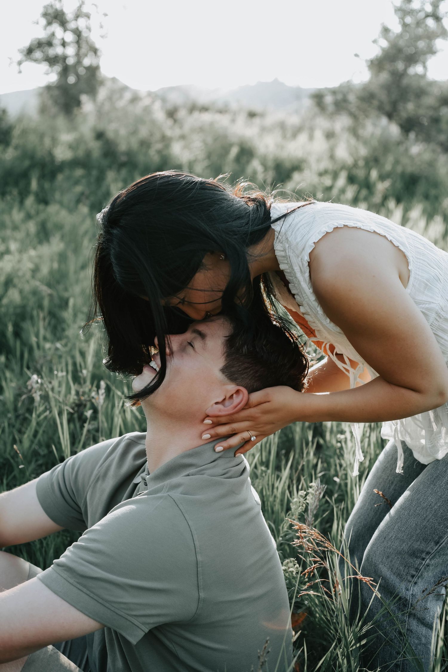 wedding and engagement photographers in lethbridge alberta - couples engagement session shot in west lethbridge at popson park alberta