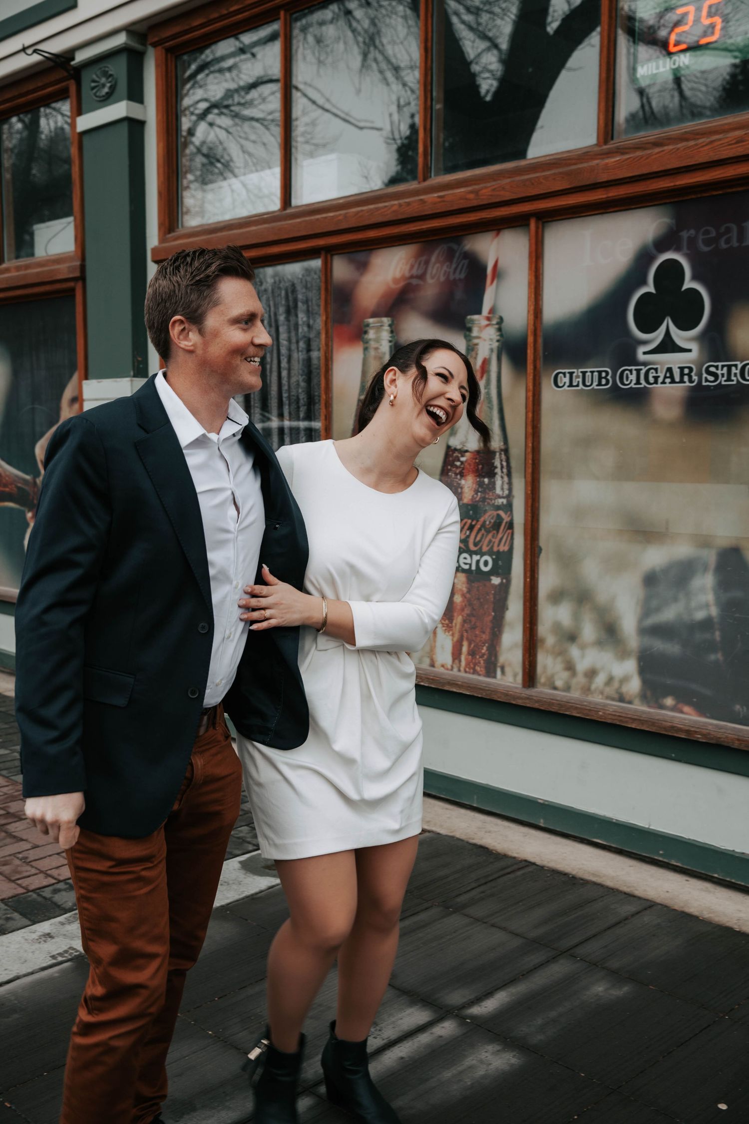 downtown lethbridge couples engagement session pictures