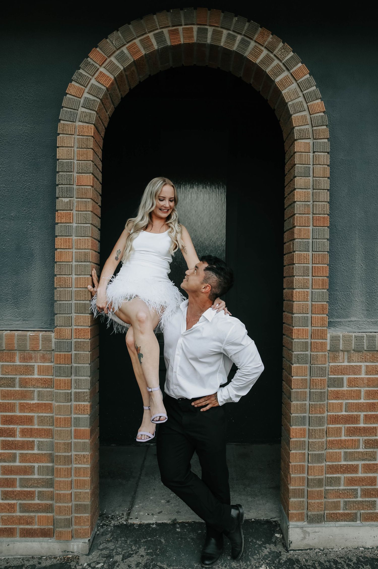 downtown lethbridge engagement session