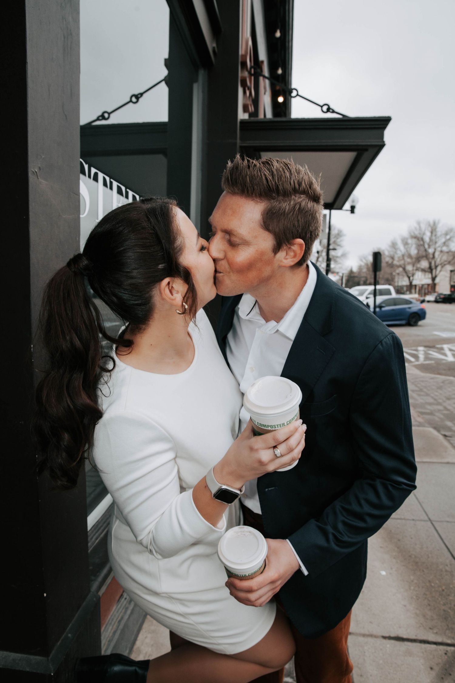 downtown lethbridge couples engagement session pictures