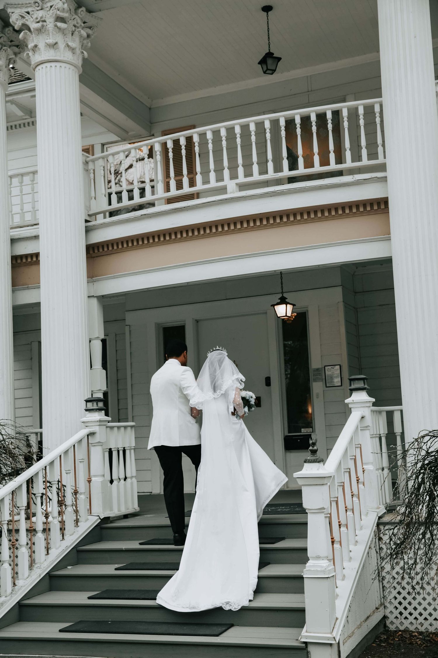 Bride and groom portraits at The Norland Historic Estate & Event Venue