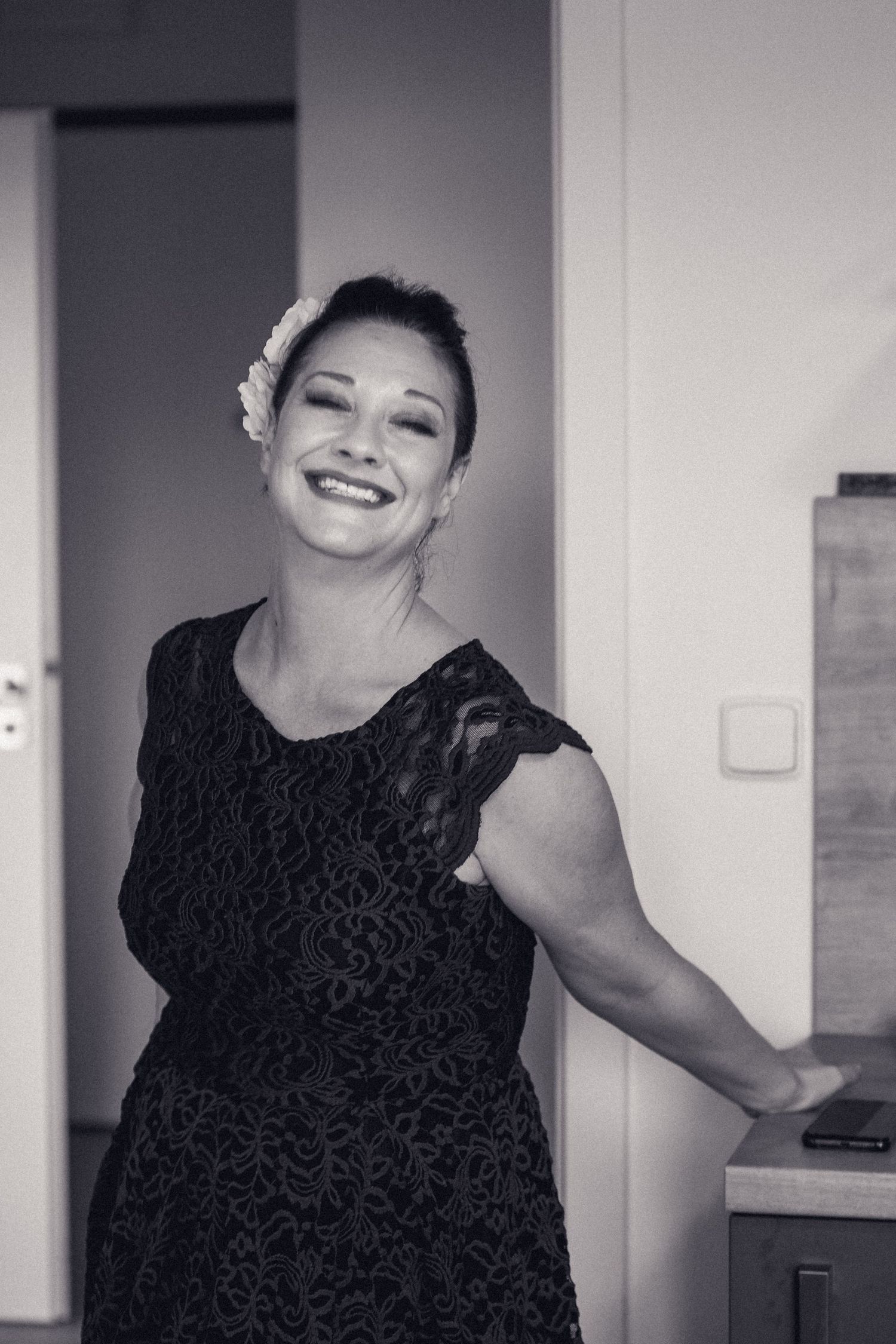 A happy bride just after her destination wedding. Taken in Prague, Czech Republic.