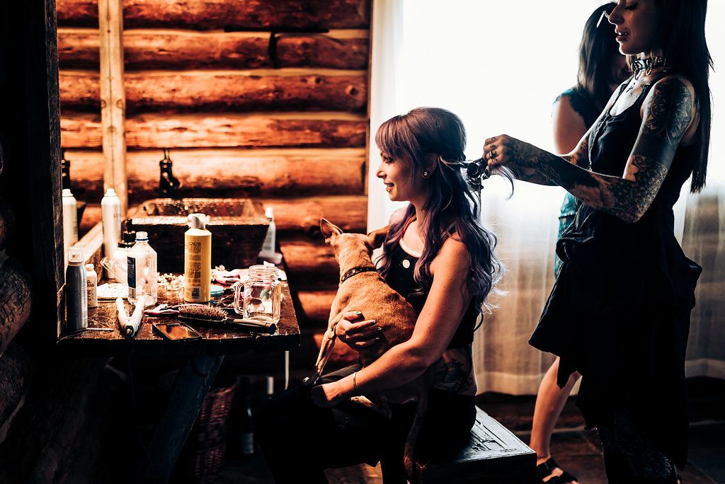 Intimate cabin preparation scene with vintage styling elements.
