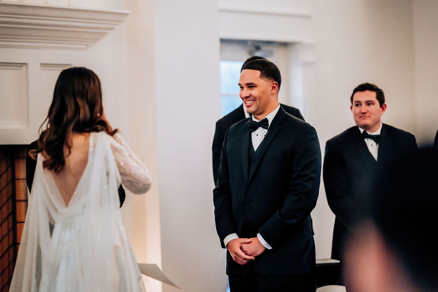 A candid exchange of vows between the couple during their wedding ceremony.