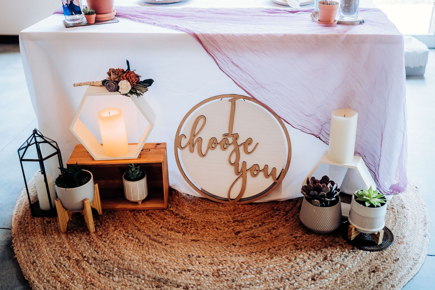 Wedding decor display with 