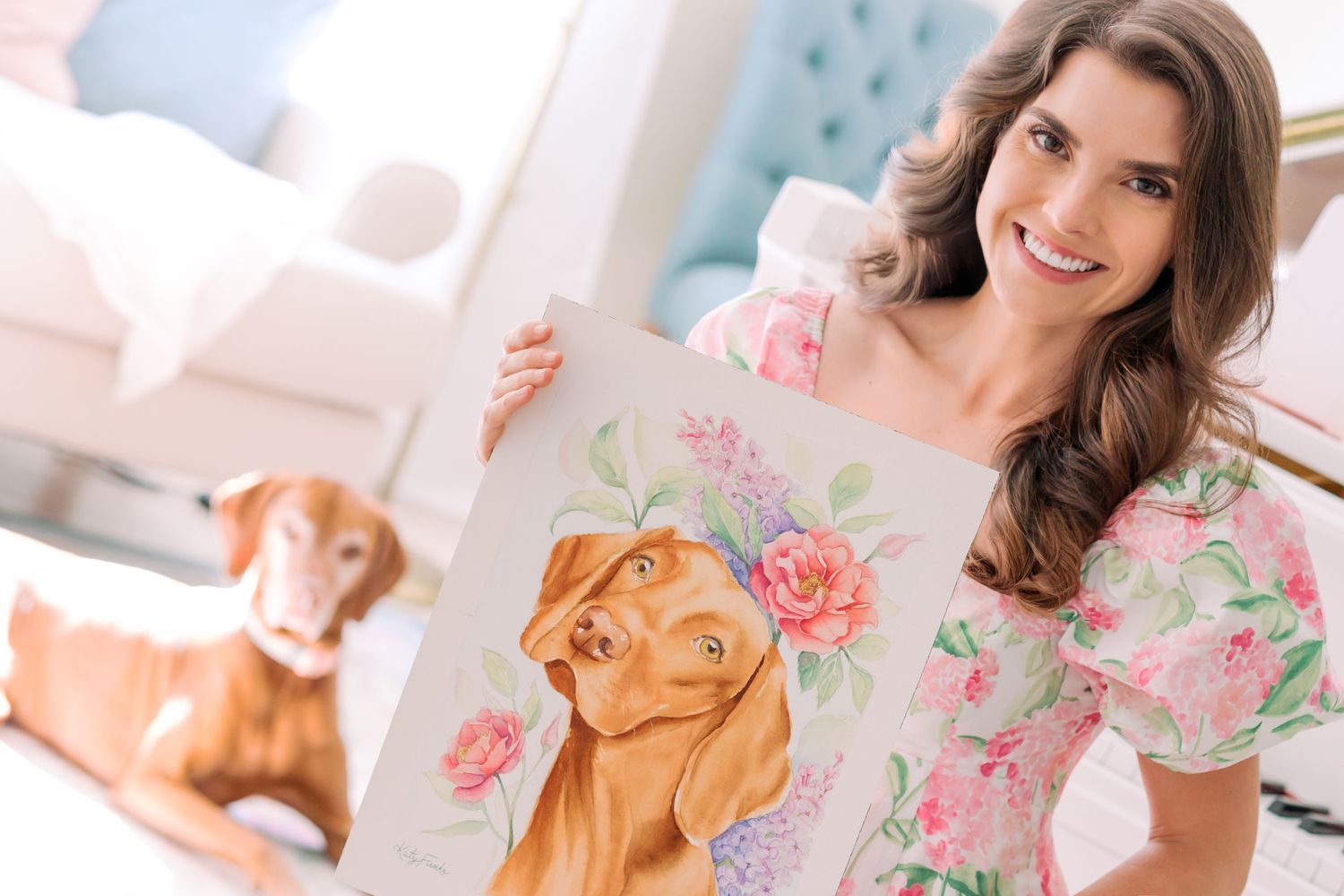 Vizsla painting - Katy Funke Photography - Art by Katy Funke
