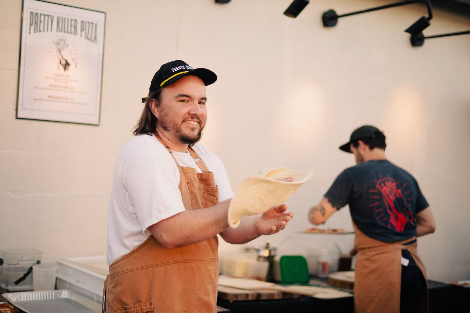 Action shots of Pretty Killer Pizza popup at Otto's High Dive in Downtown Orlando, Florida