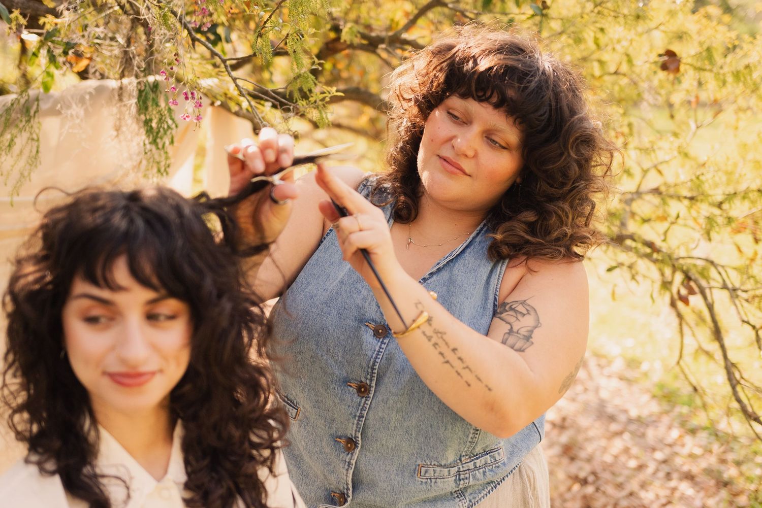 Creative hair stylist branding photography for Mother of Curls studio in Downtown Orlando