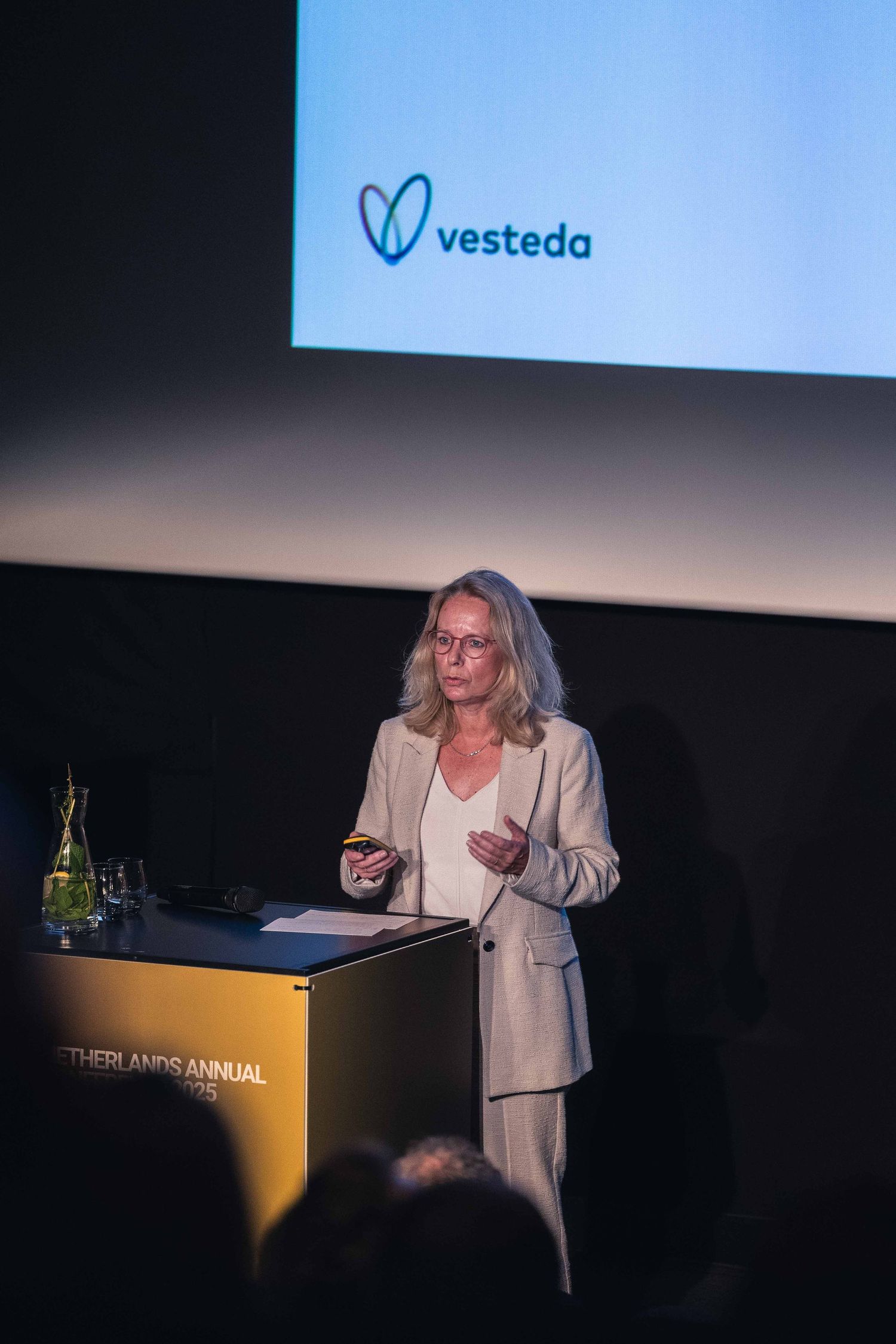 AMSTERDAM - Urban Land Institute Annual Conference Astrid Schluter CEO of Vesteda at Pulse Amsterdam Zuidas in May 2025.