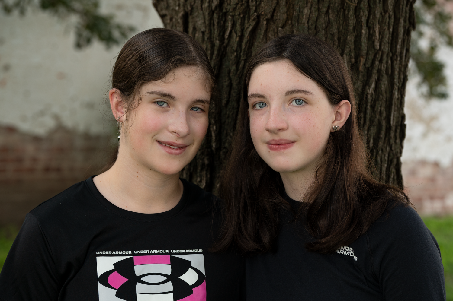 Sisters portrait session in downtown Gretna, Nebraska