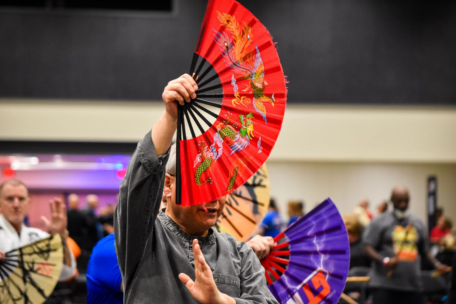 Taekwondo action photography during a martial arts tournament showcase, Gretna NE