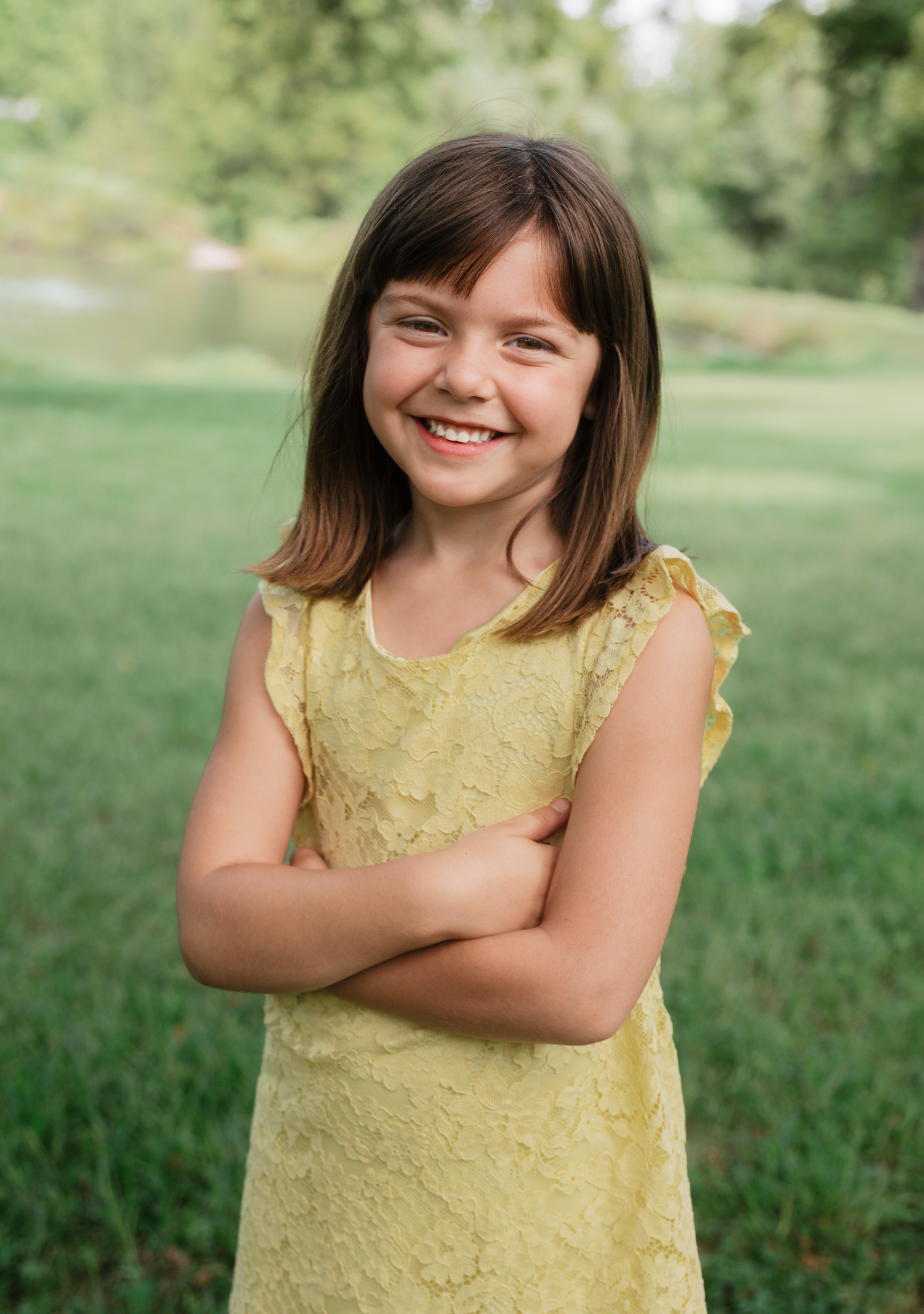 Natural light child portrait at Walnut Grove Park in West Omaha