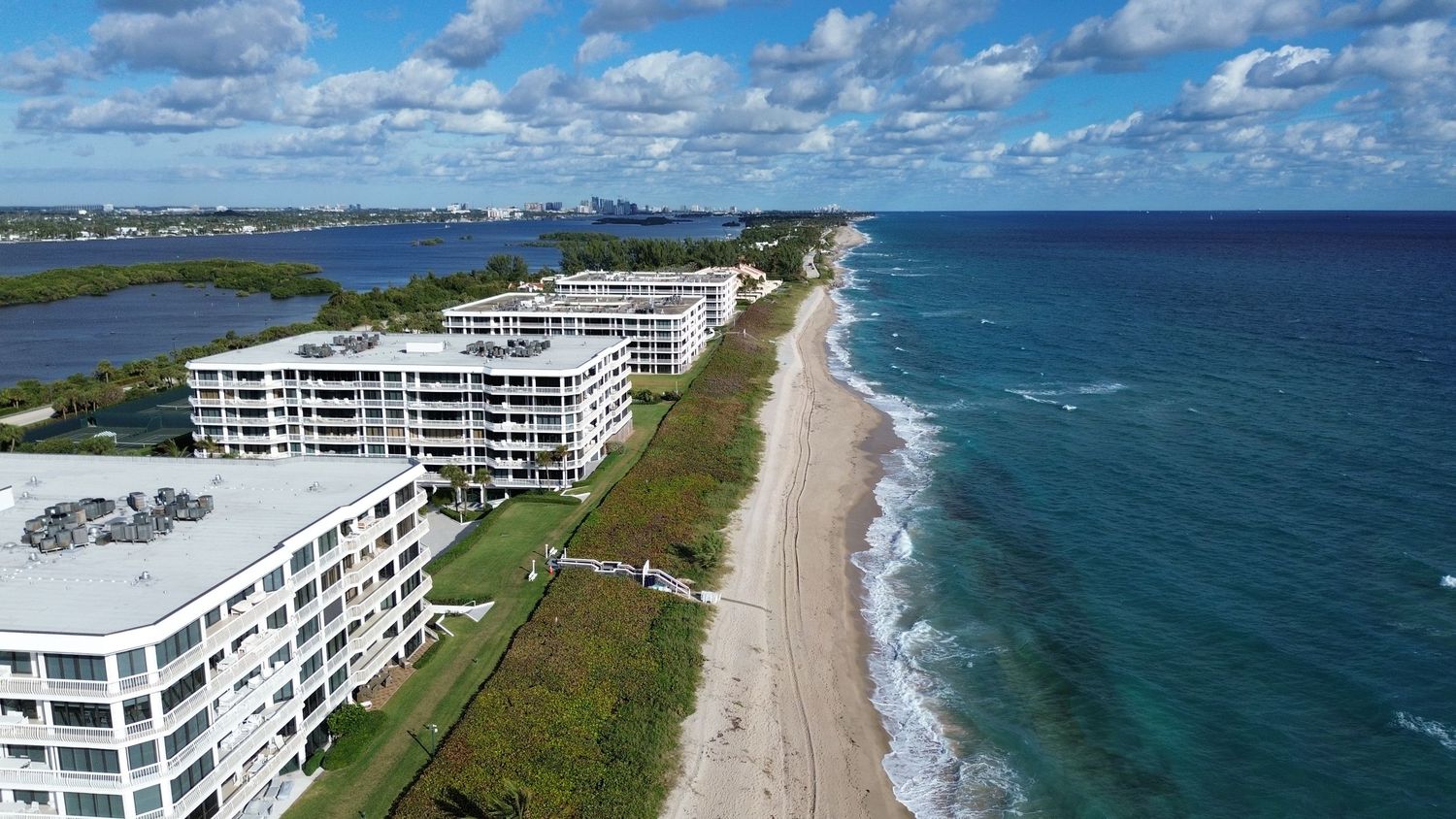 aerial view of palm beach coast