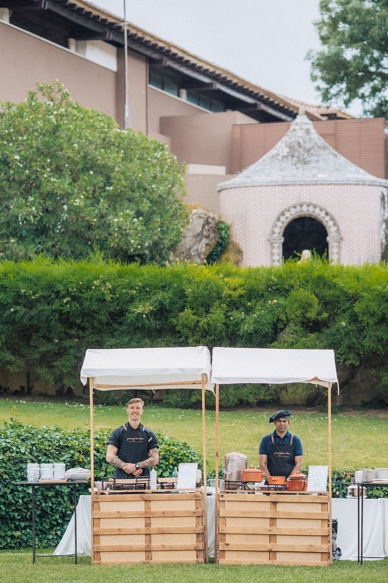 Exquisite Indian cuisine by Passage to India Catering at a Destination Indian Wedding in Portugal in Penha Longa Resort