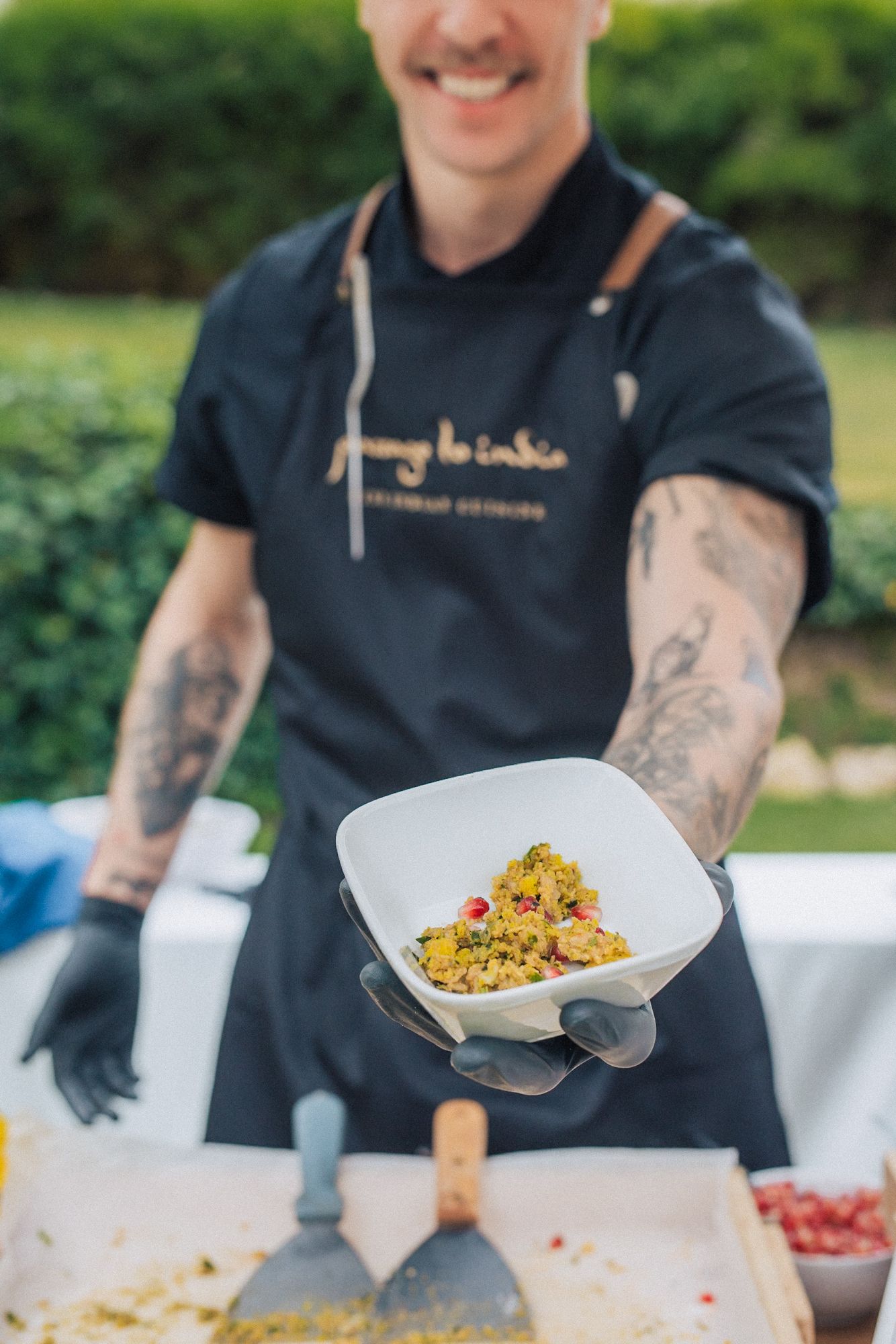 Exquisite Indian cuisine by Passage to India Catering at a Destination Indian Wedding in Portugal in Penha Longa Resort