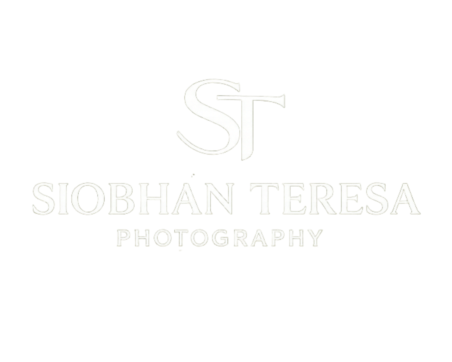 A minimalist black and white photography logo design with elegant text layout.