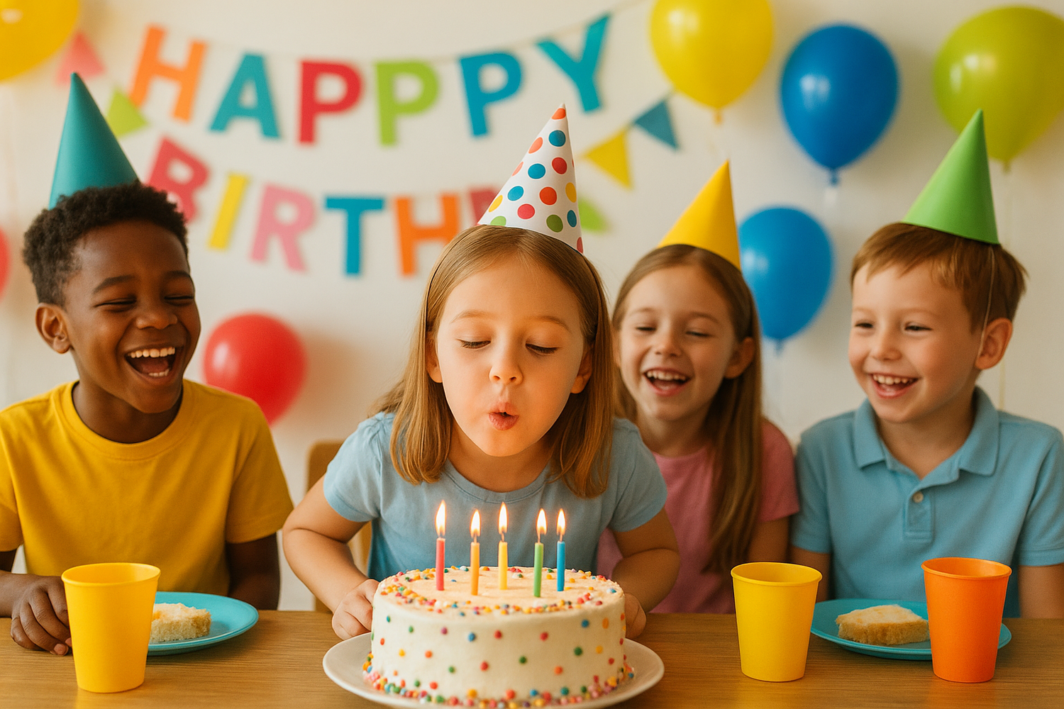 Celebrating Together with Cake and Laughter