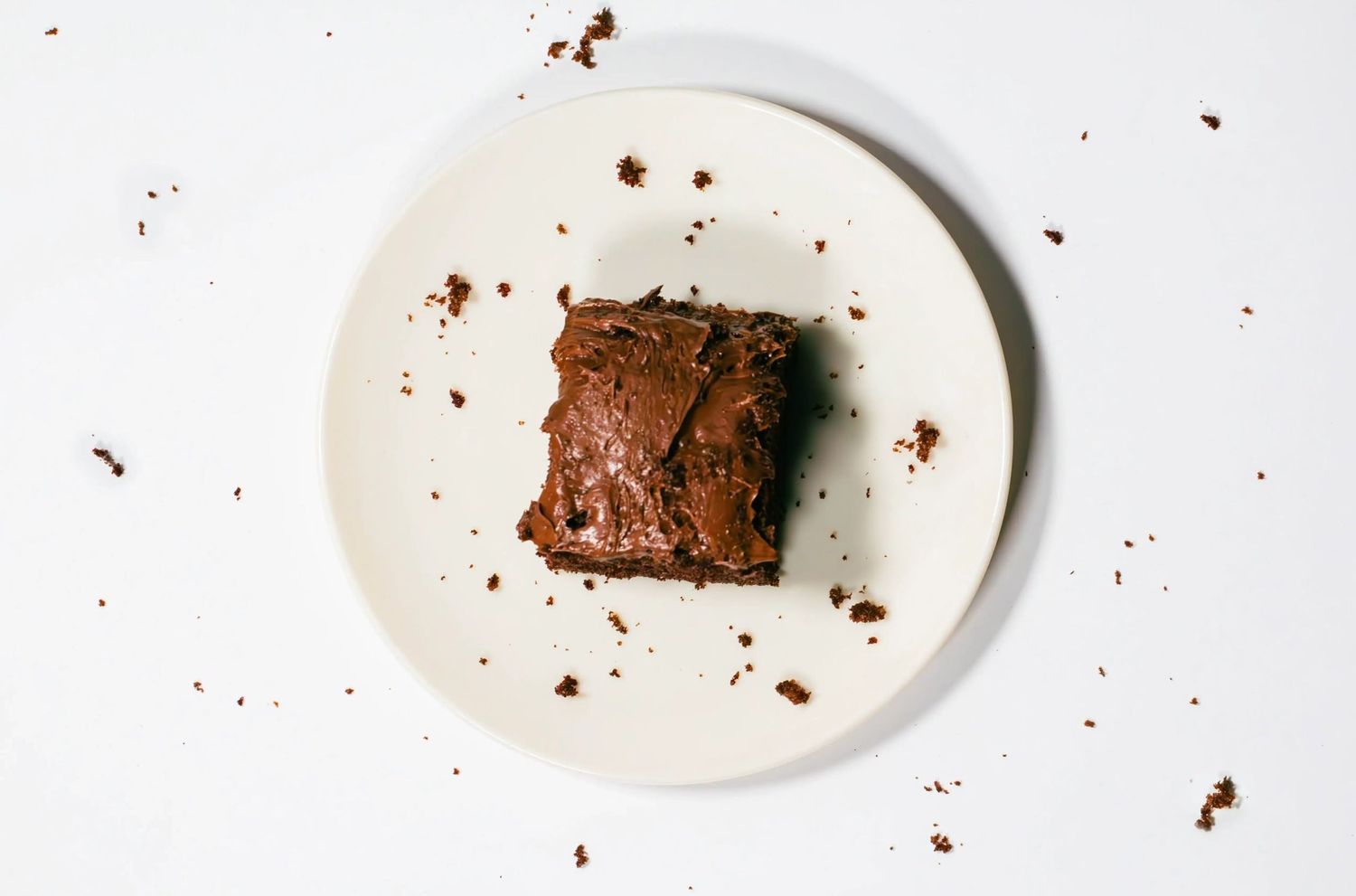 Chocolate cake with crumbs food styling and set design by Brigit Steele, B. Steele Images, Pacific Northwest Indigenous photographer.