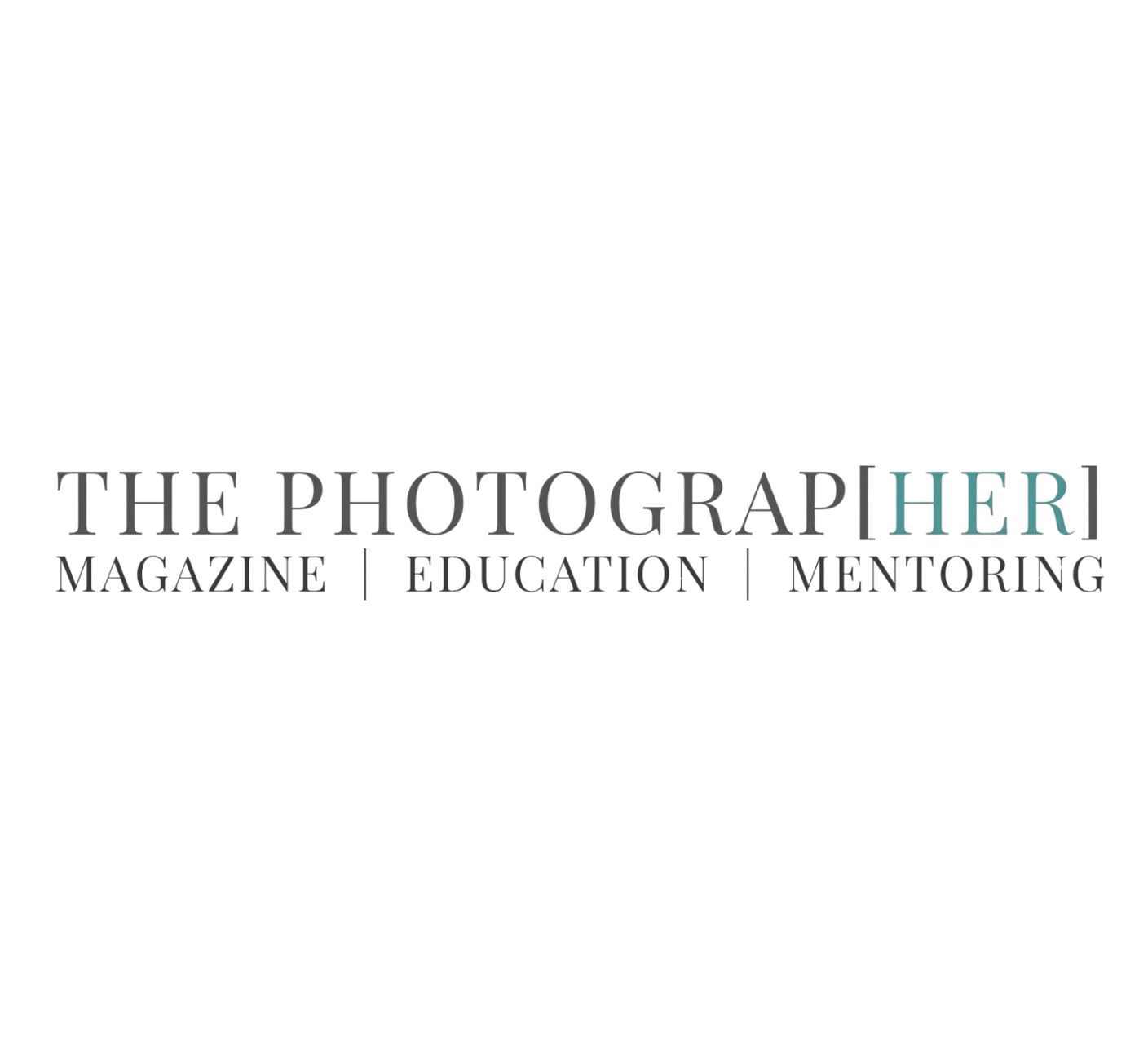A simple website header showing 'THE PHOTOGRAPHER' text with navigation menu items for Magazine, Education, and Mentoring.