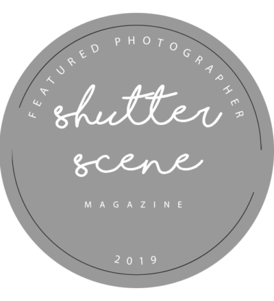 A row of five oval-shaped gray badges or logos for a photography magazine with text and minimal design elements.