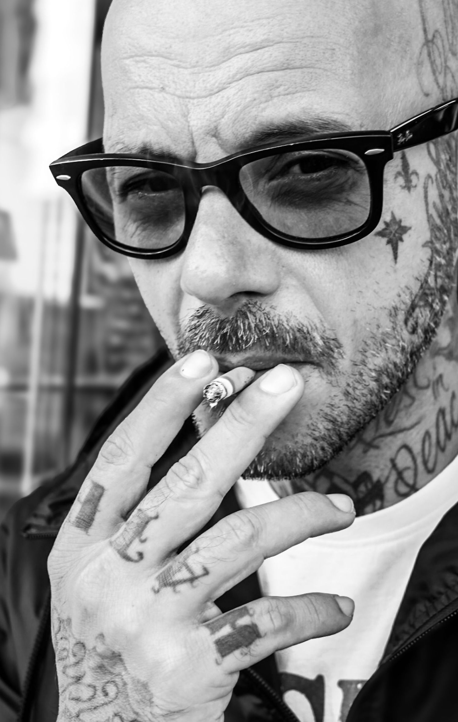 face tattoo's
Black and white photography 
Sharmaine Doesberg-Pex