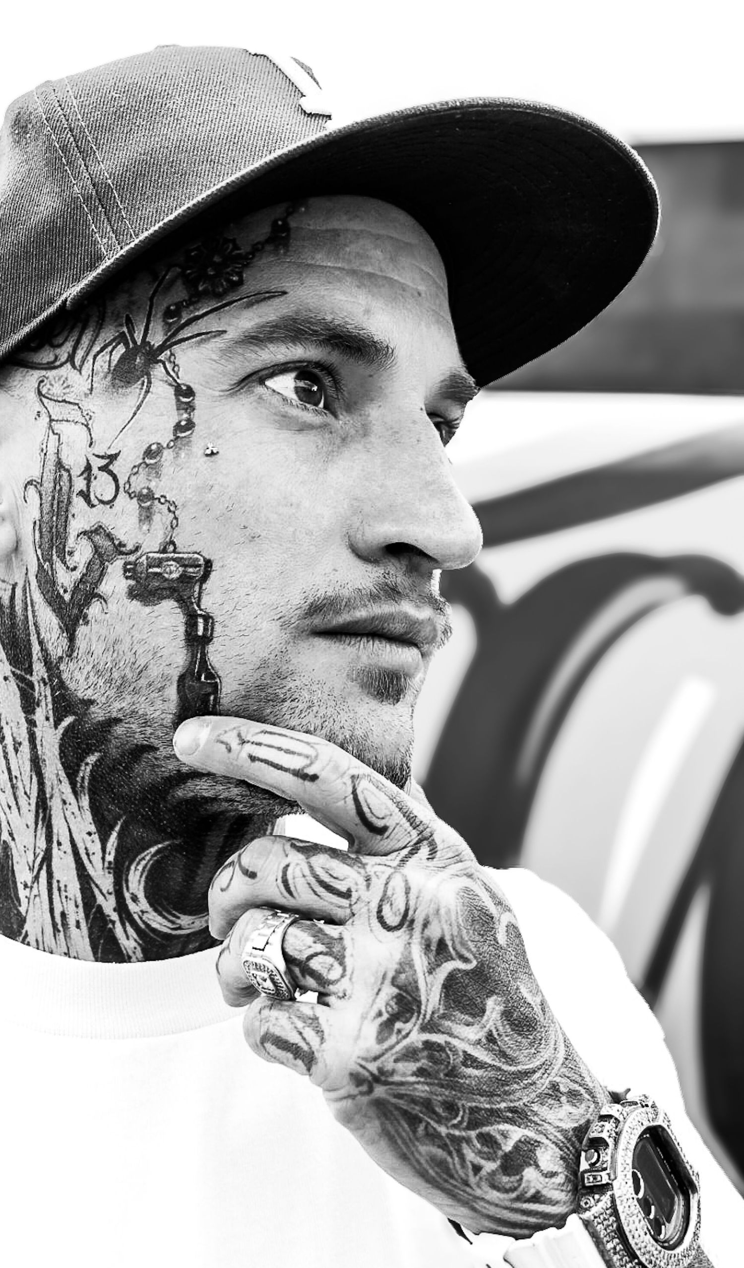face tattoo's
Black and white photography 
Sharmaine Doesberg-Pex