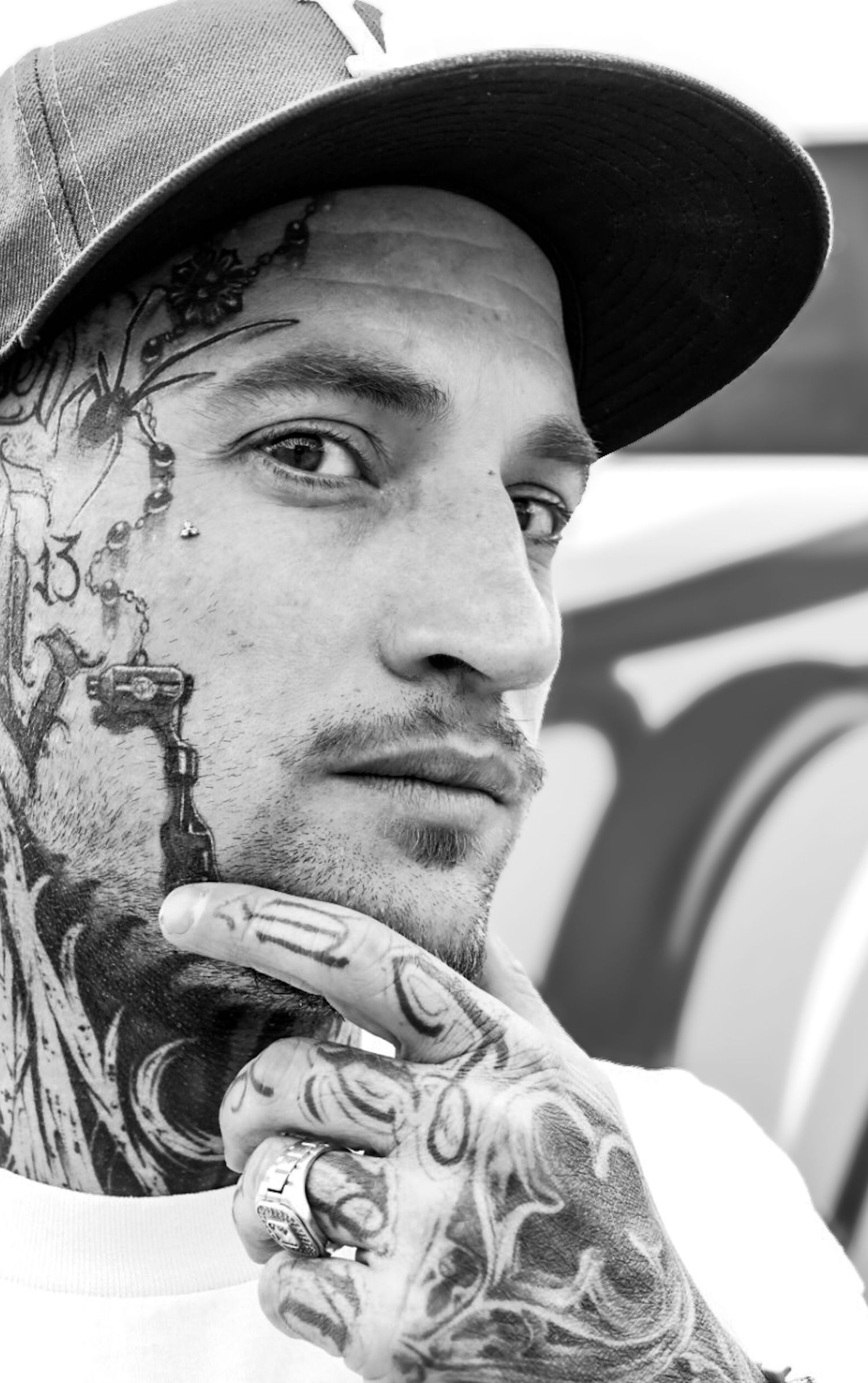 face tattoo's
Black and white photography 
Sharmaine Doesberg-Pex