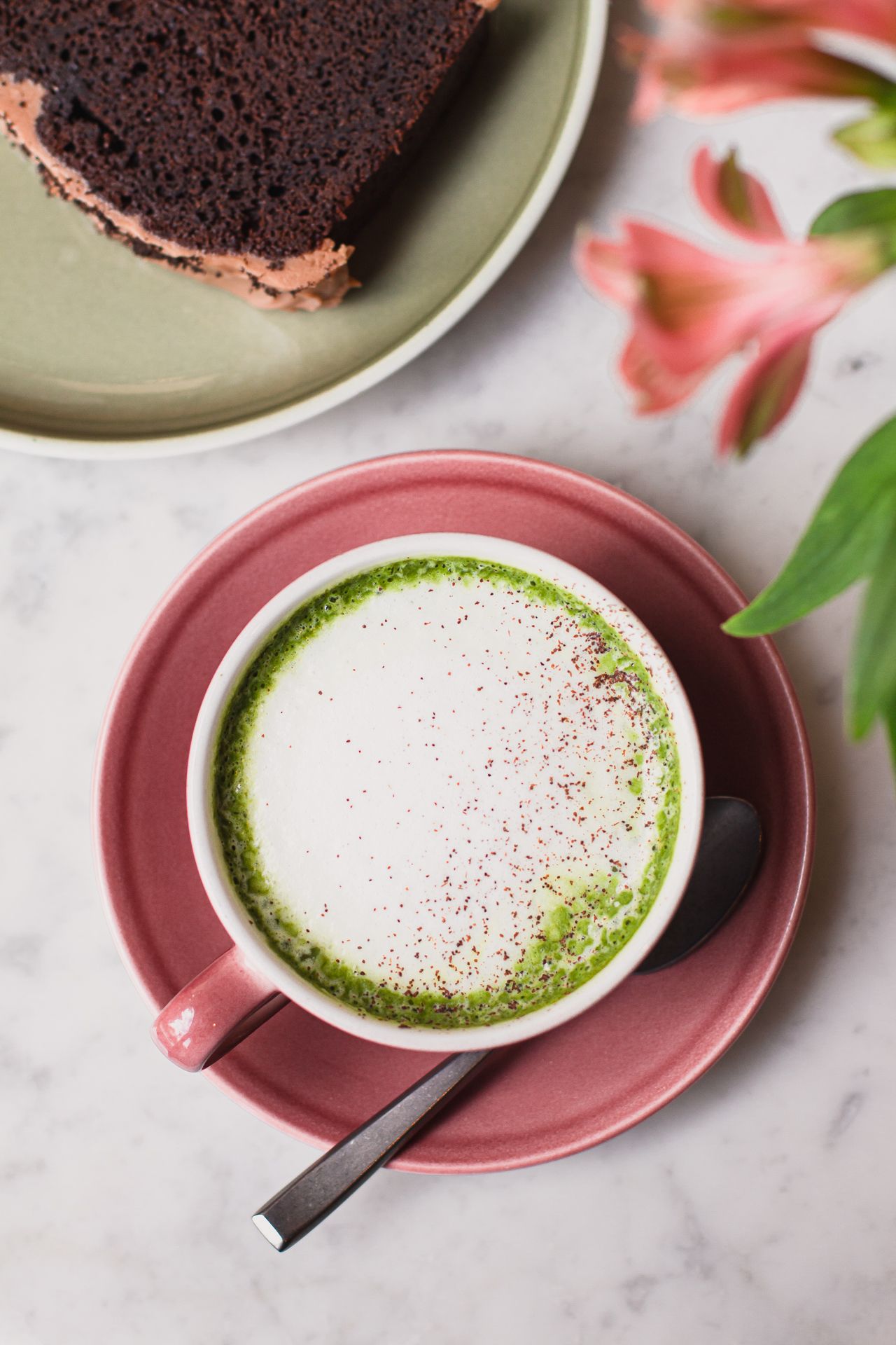 Restaurant photography London, matcha latte photography