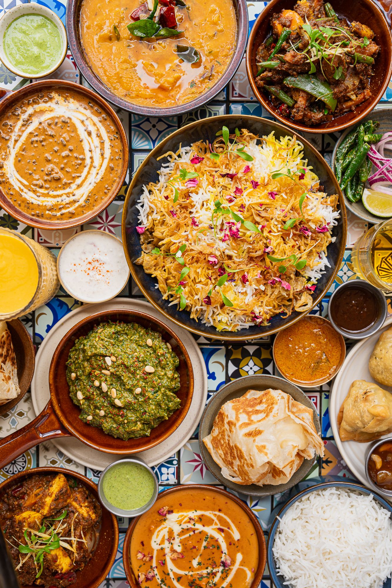 Indian food photography flatlay