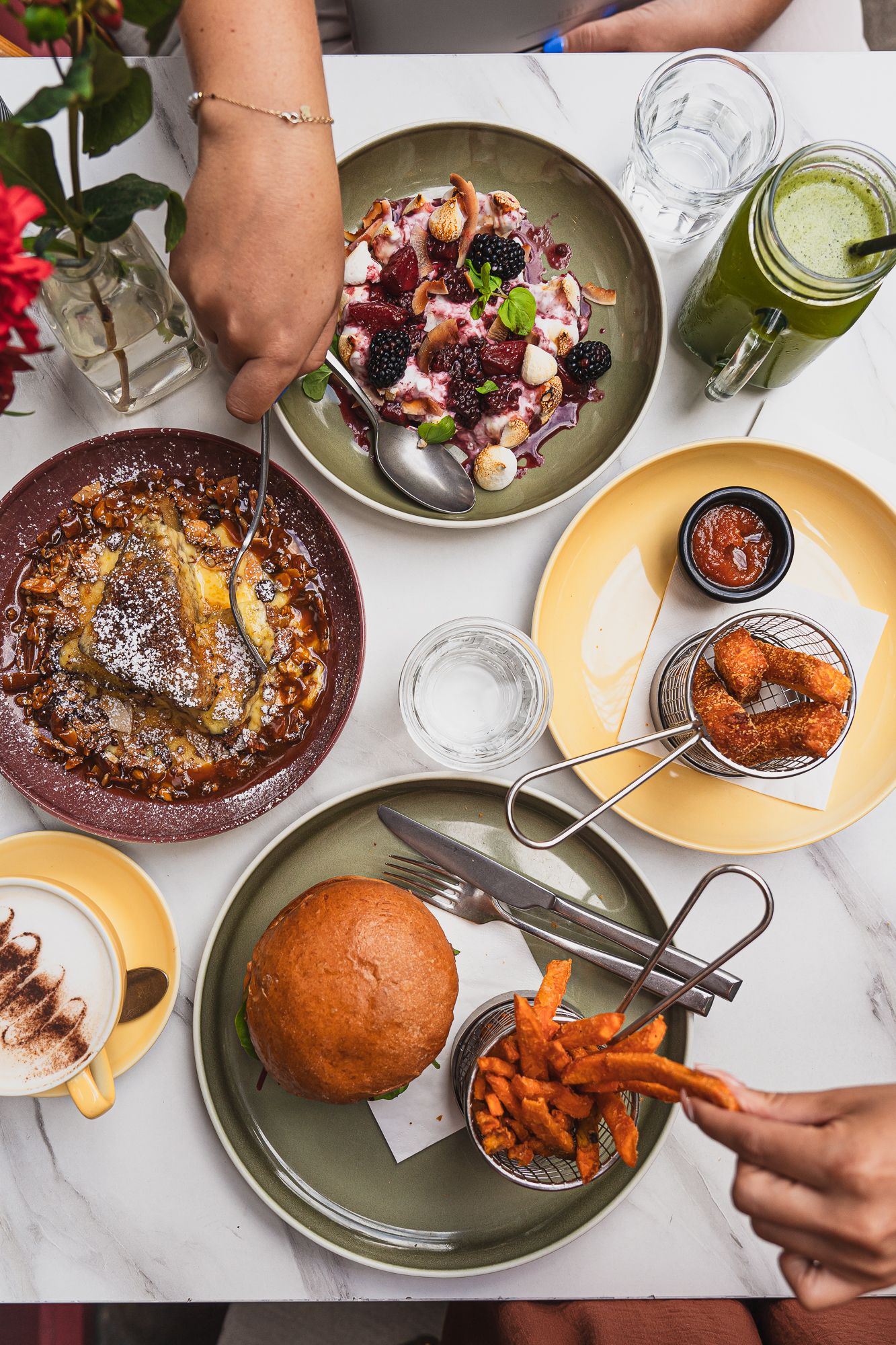 Restaurant photography London, flatly of dishes on the menu