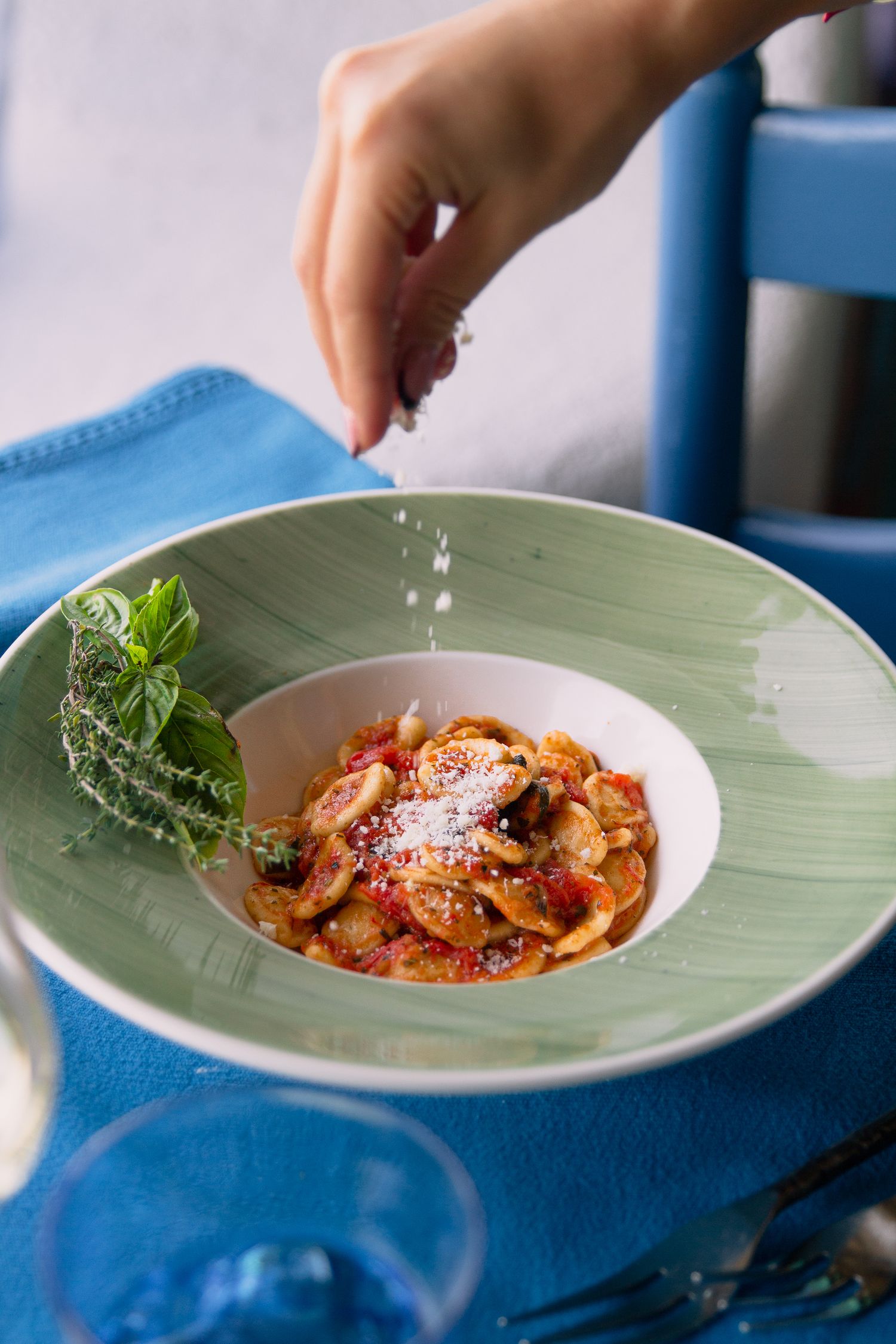 Restaurant photography al fresco for Su Gologne Experience Hotel, Sardinia.