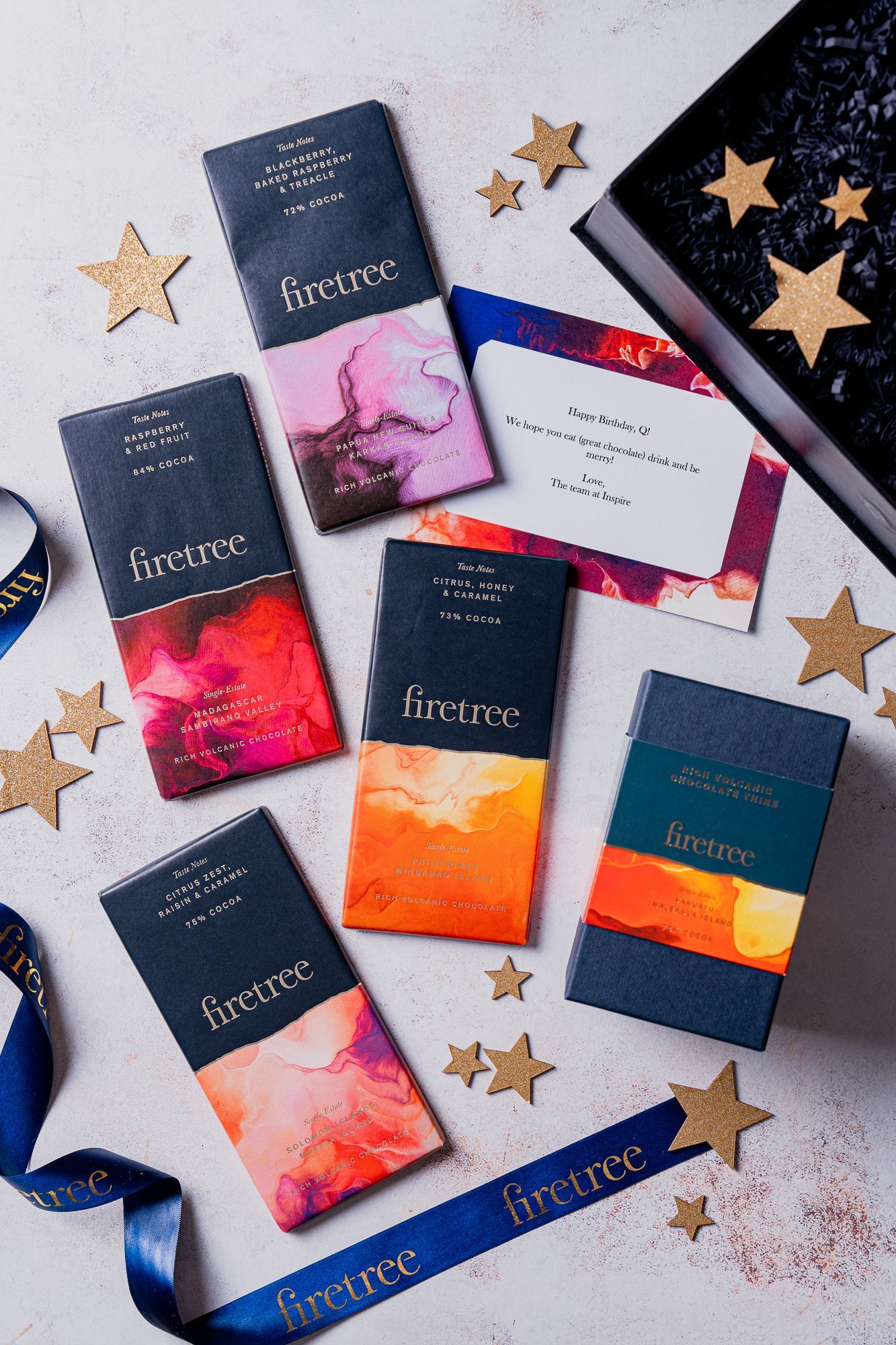 Food product photography for Firetree chocolate bars with Great Taste Awards