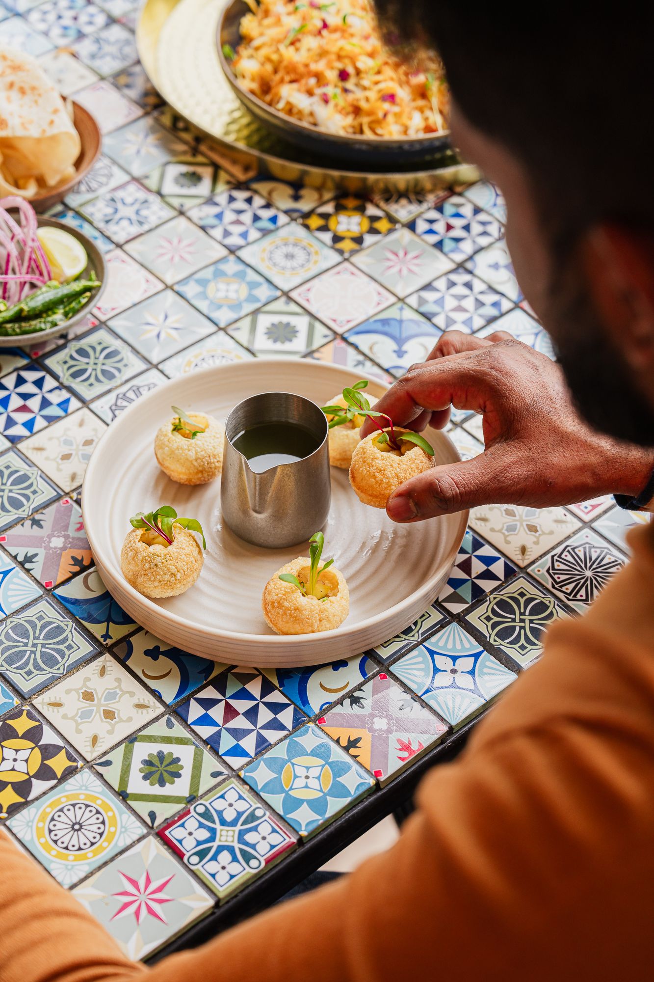 Indian food photography panipuri