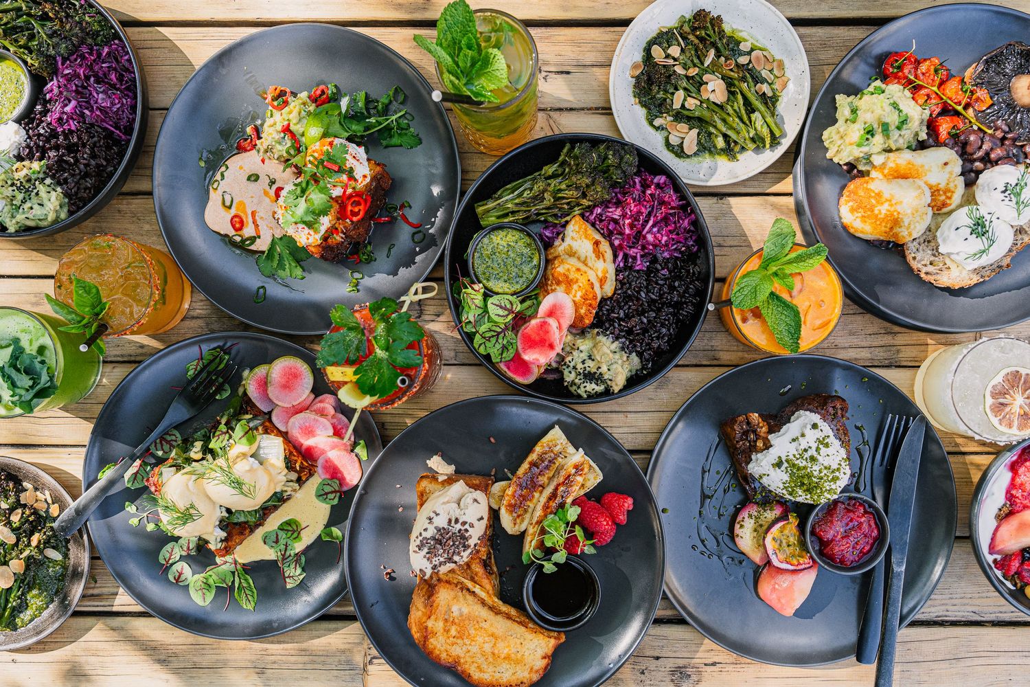 London restaurant photography summer menu flatlay