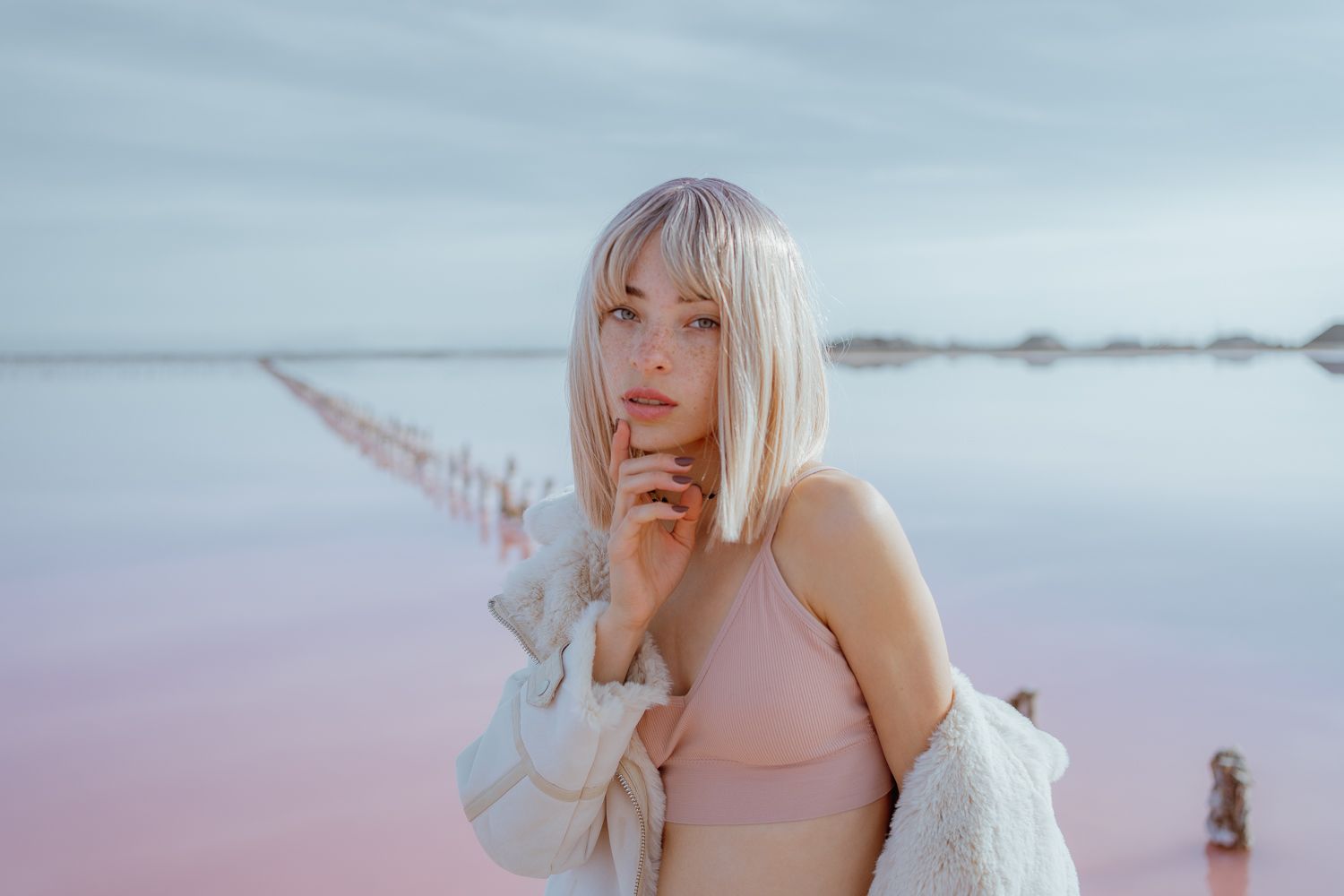Portrait Photo at the Pink Lake