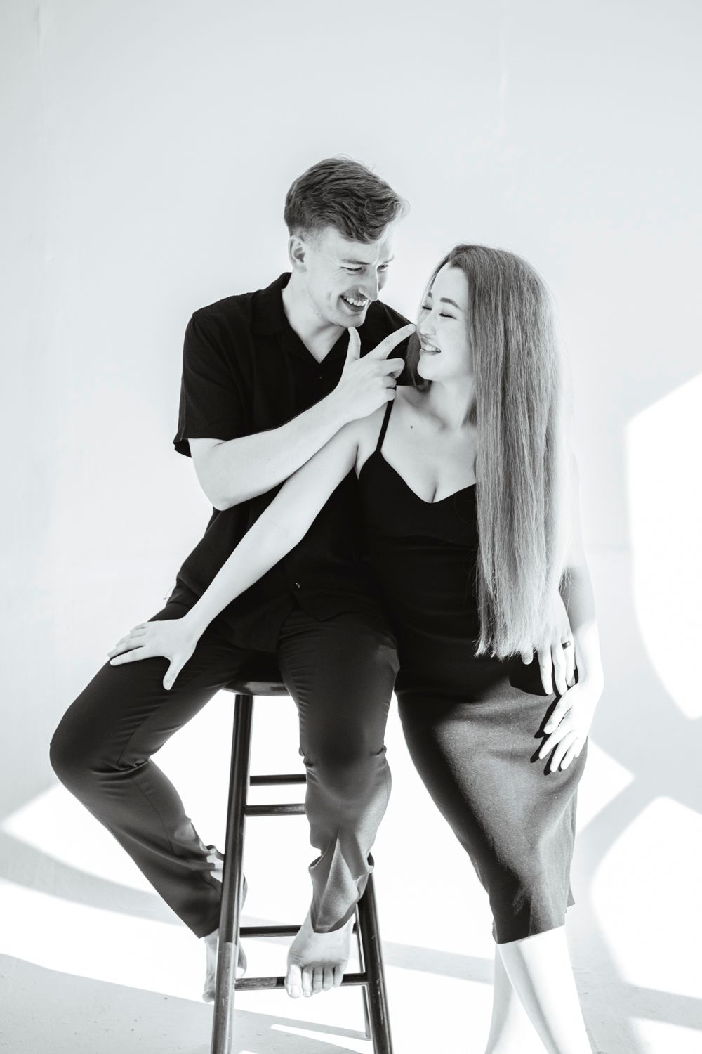 Couple Studio photo session, Love story. Black and White