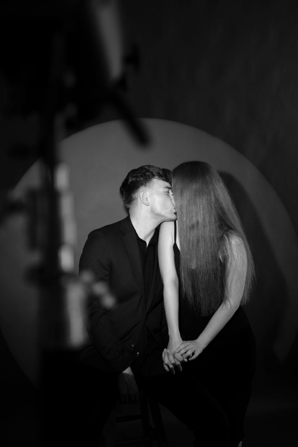 Couple Studio photo session, Love story. Black and White